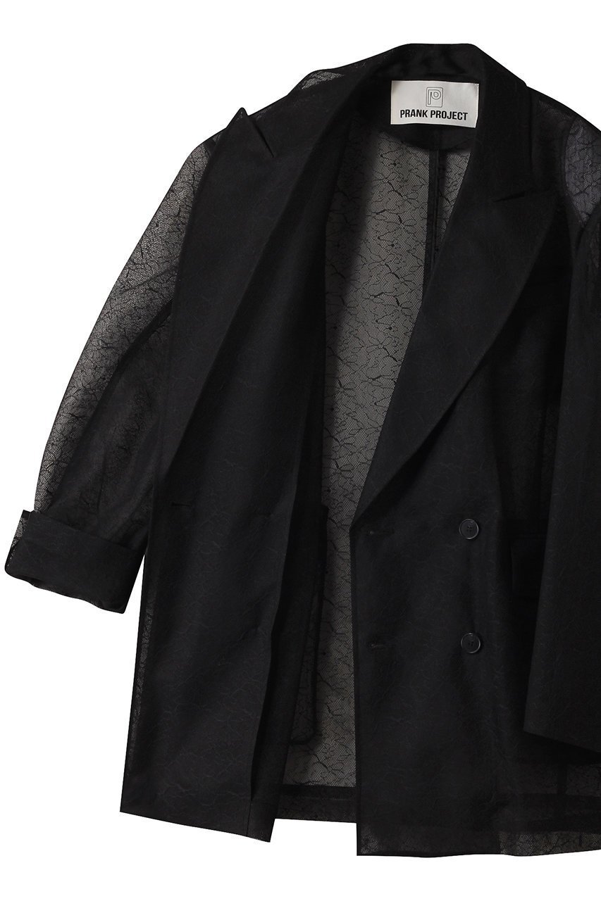 【プランク プロジェクト/PRANK PROJECT】のボンデッドレースジャケット / Bonded Lace Jacket 大人の最旬トレンドファッション＆コーディネート founy(ファウニー) 　ファッション　Fashion　レディースファッション　Fashion for Women　アウター　Coat / Outerwear Collection　レディースジャケット・軽アウター　Jackets　インナー　Innerwear　シアー　Sheer, See-Through　ジャケット　Jacket, Outerwear　ストライプ　Stripe, Striped Pattern　ダブル　Double, Double-Breasted　チュール　Tulip, Tulip Motif　トレンド　Trend, Trending Now　ヌーディ　Nude, Nude Tone　フォルム　Silhouette, Form　ボンディング　Bonding, Bonded Fabric　ポケット　Pocket, Pocket Detail　レース　Lace, Lace Fabric　おすすめ　Recommended / Our Picks　夏　Summer　other-6|ID: prp329100004883328 ipo3291000000036895855