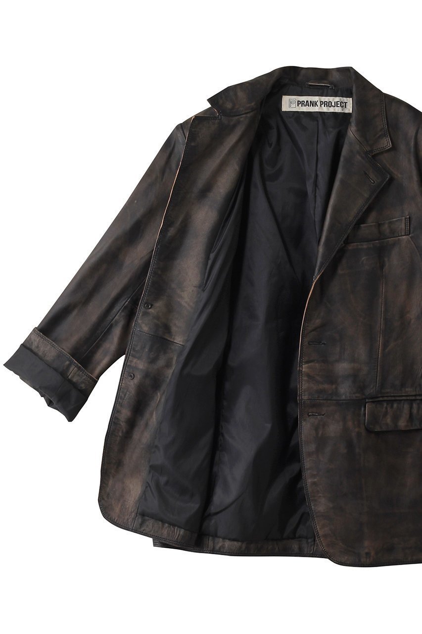 【プランク プロジェクト/PRANK PROJECT】のウォッシュドレザーテーラードジャケット / Tailored Jacket 人気、トレンドファッション・服の通販 founy(ファニー) 　ファッション　Fashion　レディースファッション　Fashion for Women　アウター　Coat / Outerwear Collection　レディースジャケット・軽アウター　Jackets　テーラードジャケット / 通勤・きれいめスタイル　Tailored Jackets & Blazers　ジャケット　Jacket, Outerwear　トレンド　Trend, Trending Now　フェミニン　Feminine, Girly　ヴィンテージ　Vintage Style　軽量　Lightweight, Ultra Light　other-6|ID: prp329100004883335 ipo3291000000036452545