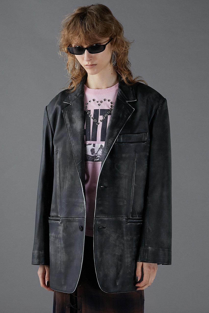 【プランク プロジェクト/PRANK PROJECT】のウォッシュドレザーテーラードジャケット / Tailored Jacket 人気、トレンドファッション・服の通販 founy(ファニー) 　ファッション　Fashion　レディースファッション　Fashion for Women　アウター　Coat / Outerwear Collection　レディースジャケット・軽アウター　Jackets　テーラードジャケット / 通勤・きれいめスタイル　Tailored Jackets & Blazers　ジャケット　Jacket, Outerwear　トレンド　Trend, Trending Now　フェミニン　Feminine, Girly　ヴィンテージ　Vintage Style　軽量　Lightweight, Ultra Light　other-8|ID: prp329100004883335 ipo3291000000036452550