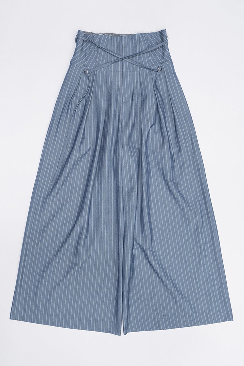 【プランク プロジェクト/PRANK PROJECT】のストライプスーパーワイドパンツ / Striped Super Wide Pants インテリア・キッズ・メンズ・レディースファッション・服の通販 founy(ファニー) 　ファッション　Fashion　レディースファッション　Fashion for Women　パンツ　Pants & Trousers　ストライプ　Stripe, Striped Pattern　セットアップ　Set-Up, Coordinated Outfit　デニム　Denim, Jeans Material　フロント　Front, Front Design　ワイド　Wide, Wide Fit　夏　Summer　BLU(ブルー)|ID: prp329100004883374 ipo3291000000036452933