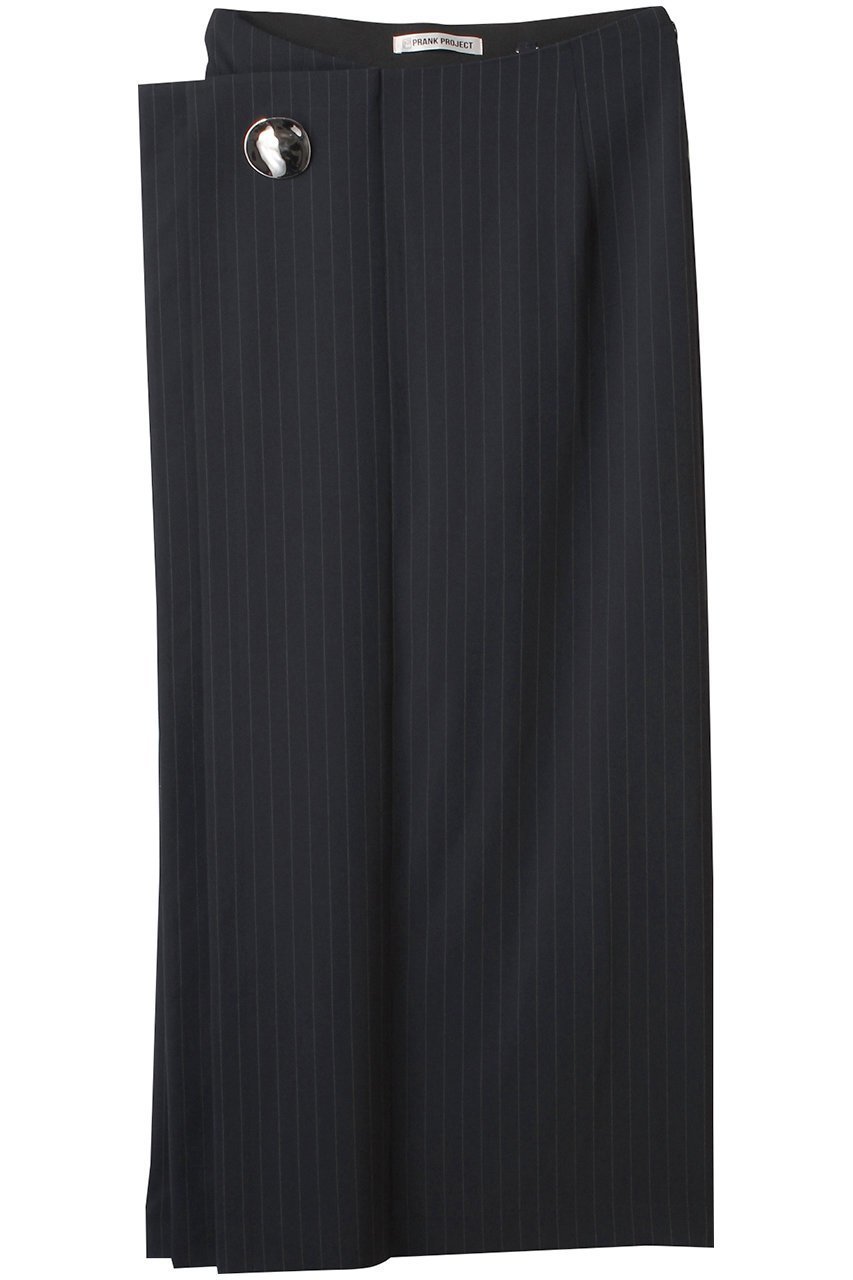 【プランク プロジェクト/PRANK PROJECT】のメタルモチーフローウエストスカート / Metal Motif Low Waist Skirt インテリア・キッズ・メンズ・レディースファッション・服の通販 founy(ファニー) 　ファッション　Fashion　レディースファッション　Fashion for Women　スカート　Skirts　ロングスカート　Long Skirts / Maxi & Midi Skirts　サテン　Satin, Glossy Fabric　ショルダー　Shoulder, Shoulder Strap　ストライプ　Stripe, Striped Pattern　ツイル　Twist, Twisted Detail　ドレープ　Drape, Draping Fabric　マキシ　Maxi, Full Length　メタル　Metal, Metal Parts　モチーフ　Motif, Design Theme　ロング　Long, Long-Length　ワンショル　One Shoulder, Asymmetrical　エレガント 上品　Elegant　NVY(ネイビー)|ID: prp329100004883395 ipo3291000000036453181