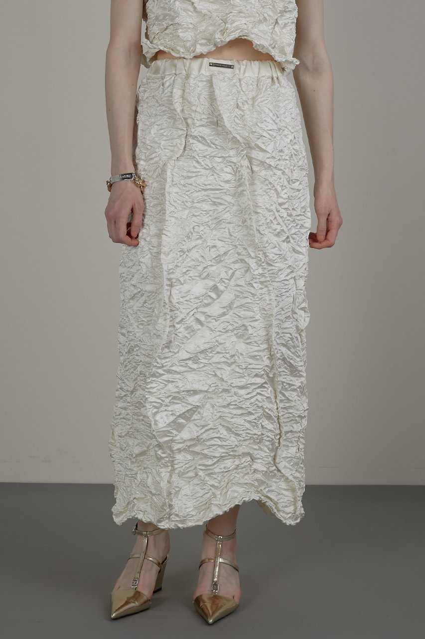 【プランク プロジェクト/PRANK PROJECT】のワイヤーワッシャースカート / Wire Washed Skirt 大人の最旬トレンドファッション＆コーディネート founy(ファウニー) 　ファッション　Fashion　レディースファッション　Fashion for Women　スカート　Skirts　ロングスカート　Long Skirts / Maxi & Midi Skirts　おすすめ　Recommended / Our Picks　サテン　Satin, Glossy Fabric　ストレート　Straight, Straight Cut　スリット　Slit, Slit Detail　セットアップ　Set-Up, Coordinated Outfit　フォルム　Silhouette, Form　フロント　Front, Front Design　プリーツ　Pleats, Pleated　ロング　Long, Long-Length　ワイヤー　Wire, Wired Bra　エレガント 上品　Elegant　other-2|ID: prp329100004883398 ipo3291000000036895879
