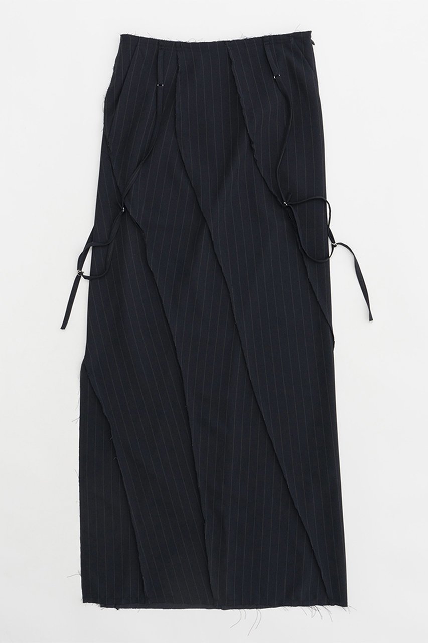 【プランク プロジェクト/PRANK PROJECT】のバイヤスカットオフマキシスカート / Bias Cut-off Maxi Skirt インテリア・キッズ・メンズ・レディースファッション・服の通販 founy(ファニー) 　ファッション　Fashion　レディースファッション　Fashion for Women　スカート　Skirts　ロングスカート　Long Skirts / Maxi & Midi Skirts　おすすめ　Recommended / Our Picks　とろみ　Fluid, Flowy Fabric　カットオフ　Cut-Off Design　ストレッチ　Stretch, Stretchy Fabric　スーツ　Suit, Formalwear　ドレープ　Drape, Draping Fabric　マキシ　Maxi, Full Length　メランジ　Melange, Mixed Yarn　ロング　Long, Long-Length　ワッシャー　Washer, Crinkled Finish　エレガント 上品　Elegant　NVY(ネイビー)|ID: prp329100004883403 ipo3291000000036453246
