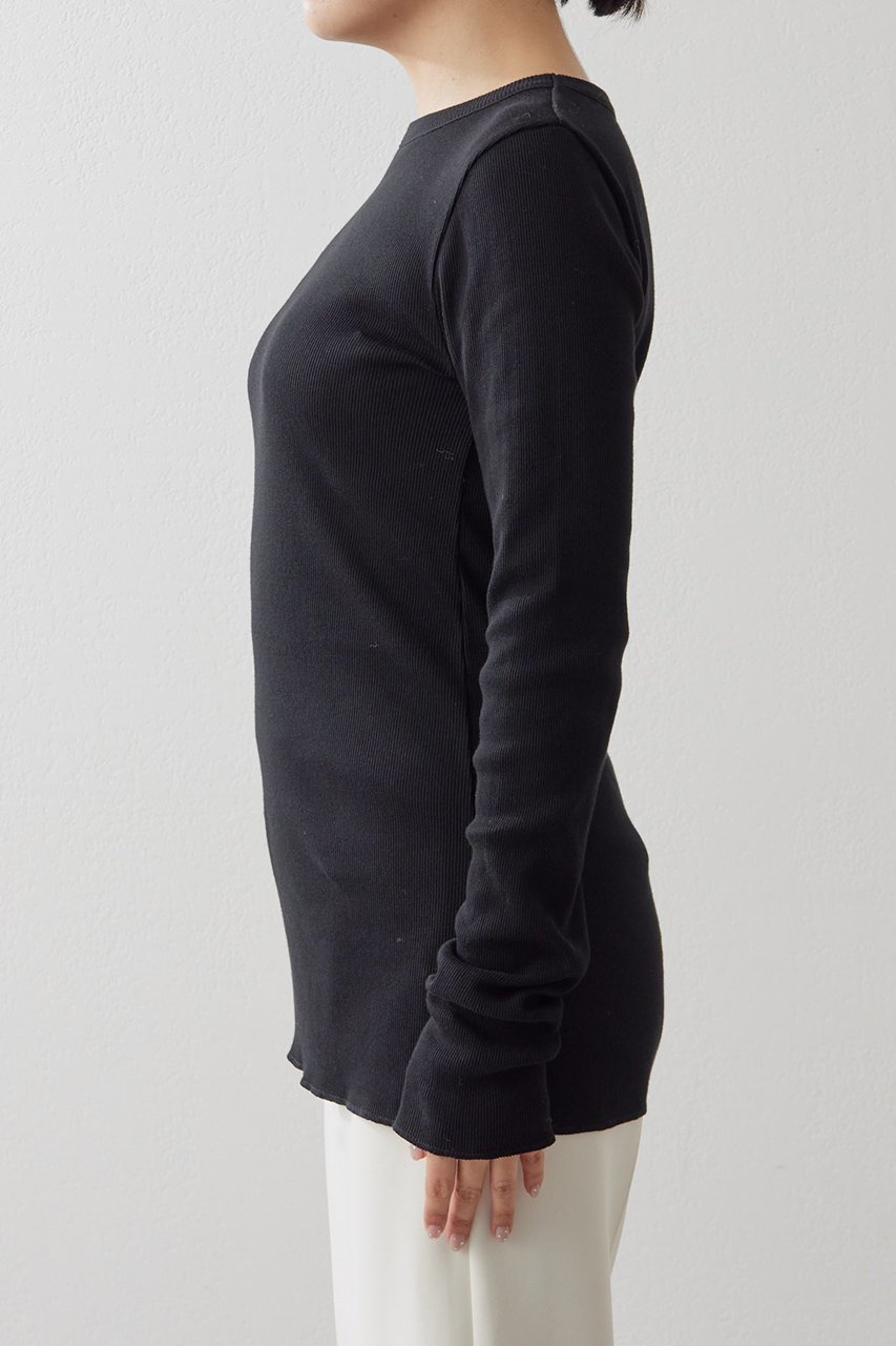 【ウィムガゼット/Whim Gazette】のコットンテレコクルーネックプルオーバー 人気、トレンドファッション・服の通販 founy(ファニー) 　ファッション　Fashion　レディースファッション　Fashion for Women　トップス・カットソー　Cut & Sew Tops　シャツ・ブラウス・オフィスカジュアル　Elegant Blouses & Button-Ups　ロングTシャツ・Tシャツ　Longline T-Shirts & Tees　カジュアルプルオーバー・ニットトップス　Pullovers & Knit Tops / Casual Pullovers　カットソー・ベーシックTシャツ　Cut-and-Sewn Tops / Stretch Tees & Basics　インナー　Innerwear　カットソー　Cut and Sewn Top　シンプル　Simple, Minimal　ジャケット　Jacket, Outerwear　スマート　Smart, Elegant　スリーブ　Sleeve, Long Sleeve / Short Sleeve　テレコ　Ribbed, Rib Stitch　フィット　Fit, Slim Fit　フェミニン　Feminine, Girly　ベーシック　Basic, Essential　ロング　Long, Long-Length　再入荷　Restock / Back in Stock　長袖　Long Sleeve, Full Sleeve　other-8|ID: prp329100004883435 ipo3291000000036453646