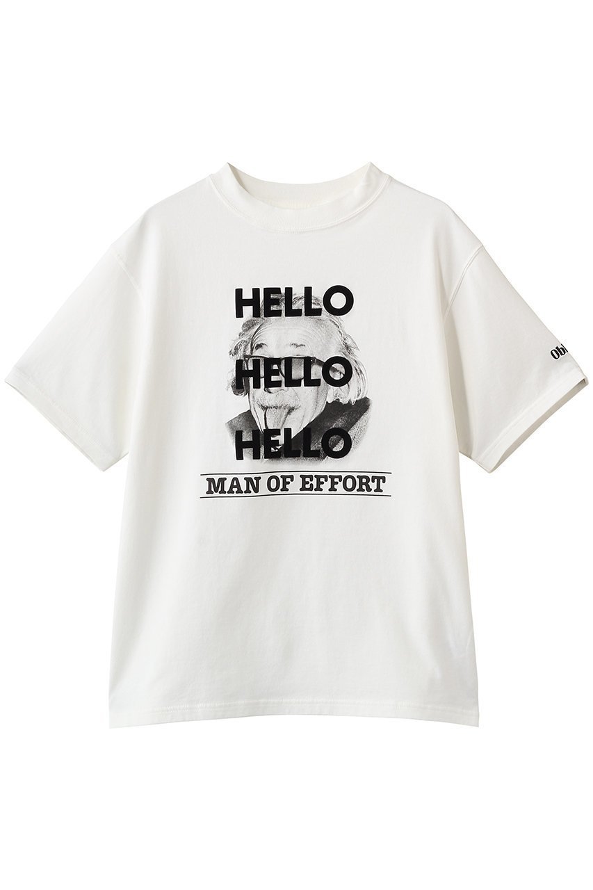 【オブラダ/Oblada】の【ELLE SHOP限定】MAN OF FEFFORT Tシャツ インテリア・キッズ・メンズ・レディースファッション・服の通販 founy(ファニー) 　ファッション　Fashion　レディースファッション　Fashion for Women　トップス・カットソー　Cut & Sew Tops　シャツ・ブラウス・オフィスカジュアル　Elegant Blouses & Button-Ups　ロングTシャツ・Tシャツ　Longline T-Shirts & Tees　カットソー・ベーシックTシャツ　Cut-and-Sewn Tops / Stretch Tees & Basics　インナー　Innerwear　ショート　Short, Short Length　ジャケット　Jacket, Outerwear　スリーブ　Sleeve, Long Sleeve / Short Sleeve　バランス　Balance, Style Balance　プリント　Print, Printed Pattern　ホワイト|ID: prp329100004883449 ipo3291000000036453779