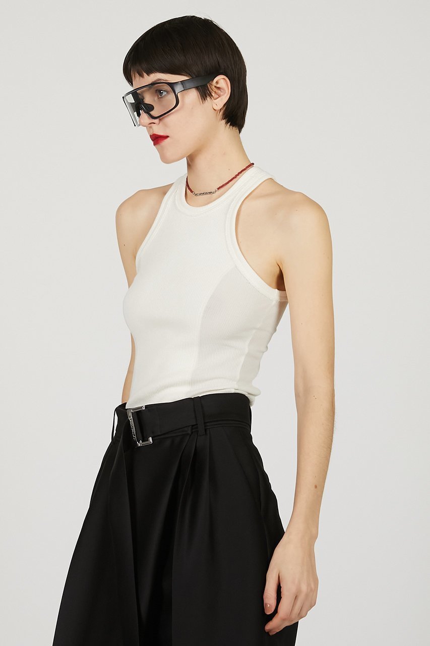 【プランク プロジェクト/PRANK PROJECT】のサイドシアーダブルフェイスタンク / Side Sheer Double Face Tank 人気、トレンドファッション・服の通販 founy(ファニー) 　ファッション　Fashion　レディースファッション　Fashion for Women　トップス・カットソー　Cut & Sew Tops　キャミソール&ノースリーブ　Camisoles & Sleeveless Tops　シャツ・ブラウス・オフィスカジュアル　Elegant Blouses & Button-Ups　ロングTシャツ・Tシャツ　Longline T-Shirts & Tees　カットソー・ベーシックTシャツ　Cut-and-Sewn Tops / Stretch Tees & Basics　おすすめ　Recommended / Our Picks　インナー　Innerwear　カットソー　Cut and Sewn Top　キャミソール　Camisole, Spaghetti Strap Top　シアー　Sheer, See-Through　タンク　Tank Top, Sleeveless Top　ダブル　Double, Double-Breasted　フェイス　Face, Facial Design　ミックス　Mix, Mixed Style　other-7|ID: prp329100004883494 ipo3291000000036454147