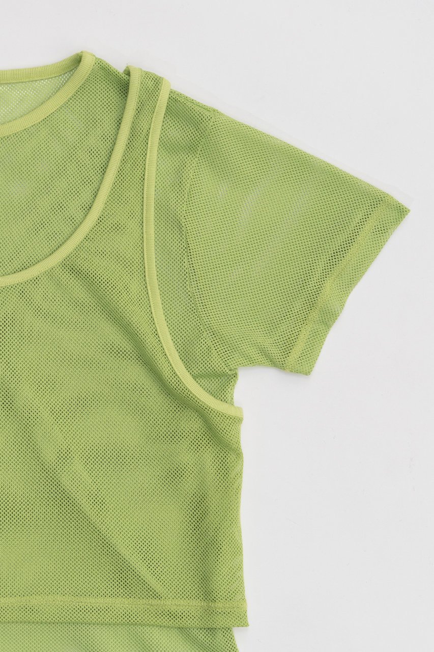 【プランク プロジェクト/PRANK PROJECT】のレイヤードメッシュトップ / Layered Mesh Top 人気、トレンドファッション・服の通販 founy(ファニー) 　ファッション　Fashion　レディースファッション　Fashion for Women　トップス・カットソー　Cut & Sew Tops　シャツ・ブラウス・オフィスカジュアル　Elegant Blouses & Button-Ups　ロングTシャツ・Tシャツ　Longline T-Shirts & Tees　カットソー・ベーシックTシャツ　Cut-and-Sewn Tops / Stretch Tees & Basics　おすすめ　Recommended / Our Picks　ショート　Short, Short Length　スリーブ　Sleeve, Long Sleeve / Short Sleeve　タンク　Tank Top, Sleeveless Top　ドッキング　Docking, Mixed Material　メッシュ　Mesh, Net Fabric　other-2|ID: prp329100004883528 ipo3291000000036454446