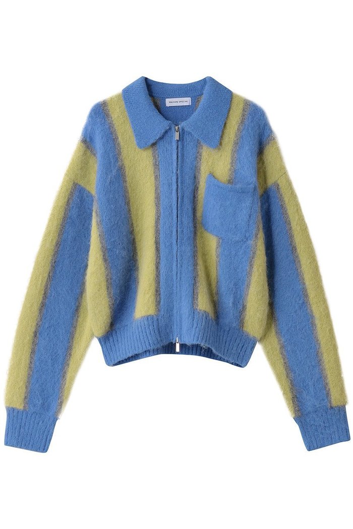 【メゾンスペシャル/MAISON SPECIAL】のSoutien Collar Stripe Zip Knit Cardigan/ステンカラーストライプジップニットカーデ インテリア・キッズ・メンズ・レディースファッション・服の通販 founy(ファニー) https://founy.com/ ファッション Fashion レディースファッション Fashion for Women トップス・カットソー Cut & Sew Tops ニット Knit Tops & Sweaters カーディガン・羽織り Layered Style Cardigans カーディガン Cardigan, Knitwear クラシック Classic, Timeless Style コンパクト Compact, Small Size ストライプ Stripe, Striped Pattern スポーティ Sporty, Casual Athletic テクスチャー Texture, Textured Fabric ミックス Mix, Mixed Style リュクス Luxury, Elegant, High-End, Chic ワイド Wide, Wide Fit A/W・秋冬 Autumn/Winter |ID: prp329100004884022 ipo3291000000036457274