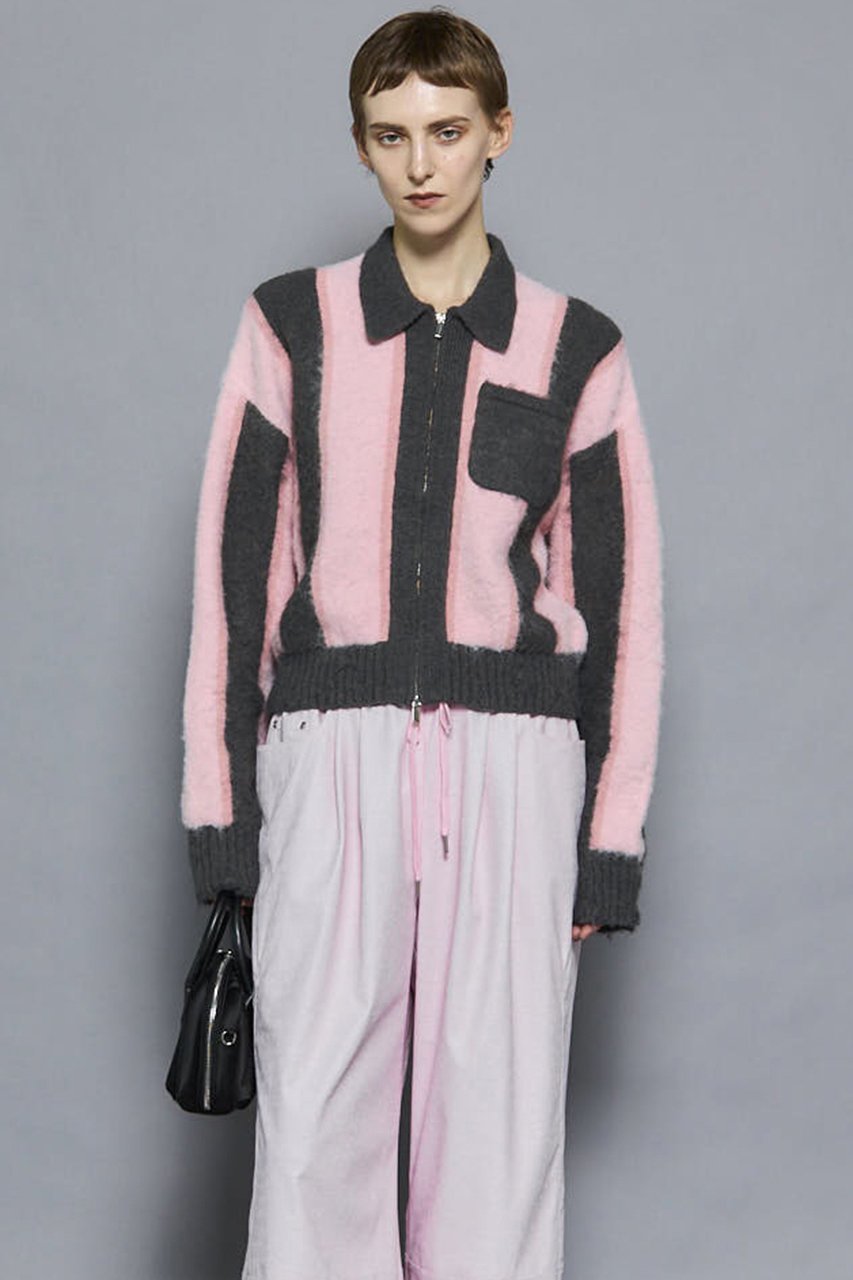 【メゾンスペシャル/MAISON SPECIAL】のSoutien Collar Stripe Zip Knit Cardigan/ステンカラーストライプジップニットカーデ 人気、トレンドファッション・服の通販 founy(ファニー) 　ファッション　Fashion　レディースファッション　Fashion for Women　トップス・カットソー　Cut & Sew Tops　ニット　Knit Tops & Sweaters　カーディガン・羽織り　Layered Style Cardigans　カーディガン　Cardigan, Knitwear　クラシック　Classic, Timeless Style　コンパクト　Compact, Small Size　ストライプ　Stripe, Striped Pattern　スポーティ　Sporty, Casual Athletic　テクスチャー　Texture, Textured Fabric　ミックス　Mix, Mixed Style　リュクス　Luxury, Elegant, High-End, Chic　ワイド　Wide, Wide Fit　A/W・秋冬　Autumn/Winter　other-7|ID: prp329100004884022 ipo3291000000036457291