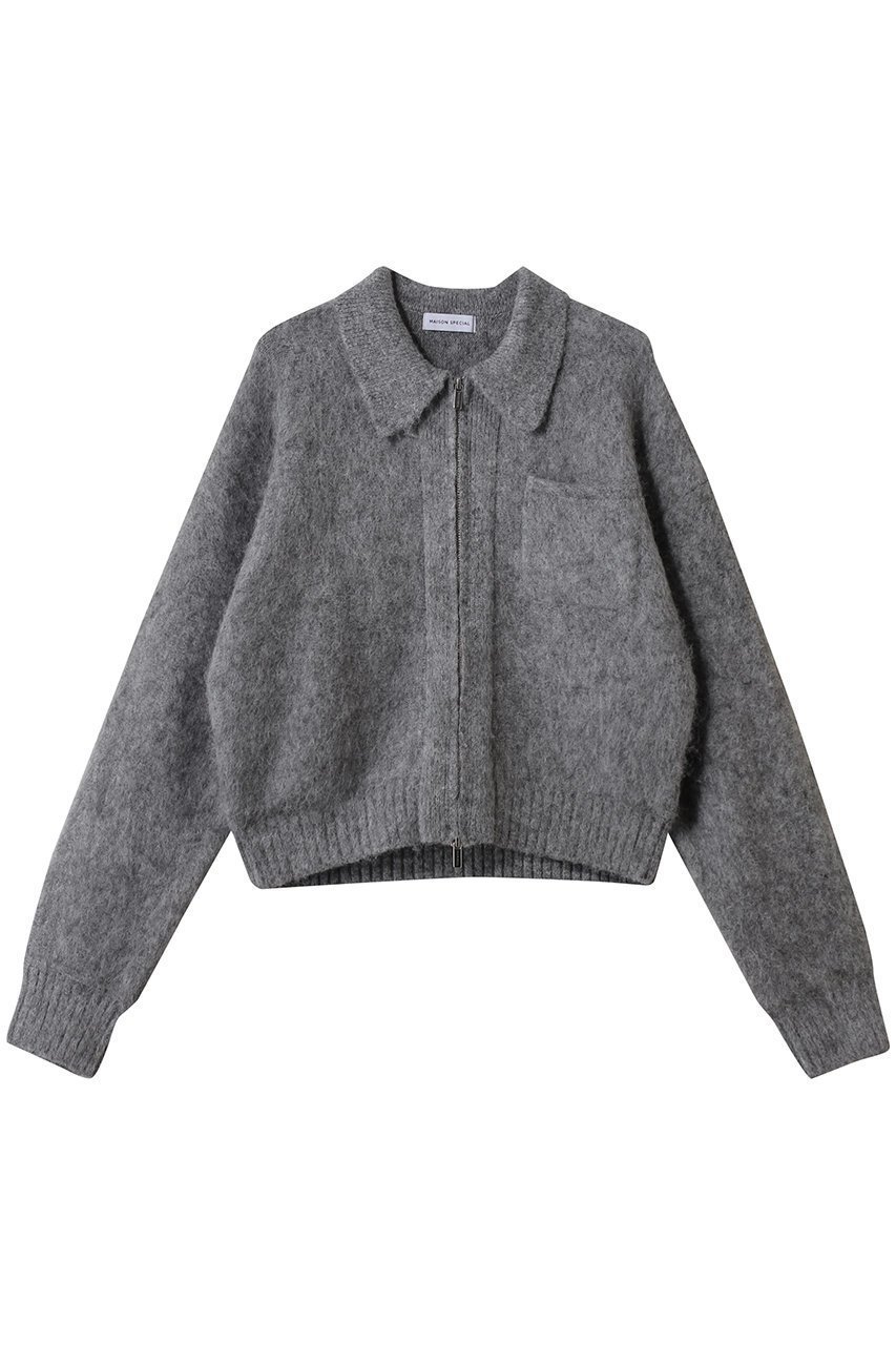 【メゾンスペシャル/MAISON SPECIAL】のSoutien Collar Zip Knit Cardigan/ステンカラージップニットカーデ インテリア・キッズ・メンズ・レディースファッション・服の通販 founy(ファニー) 　ファッション　Fashion　レディースファッション　Fashion for Women　トップス・カットソー　Cut & Sew Tops　ニット　Knit Tops & Sweaters　カーディガン・羽織り　Layered Style Cardigans　カーディガン　Cardigan, Knitwear　クラシック　Classic, Timeless Style　コンパクト　Compact, Small Size　スポーティ　Sporty, Casual Athletic　テクスチャー　Texture, Textured Fabric　ミックス　Mix, Mixed Style　リュクス　Luxury, Elegant, High-End, Chic　GRY(グレー)|ID: prp329100004884024 ipo3291000000036457296