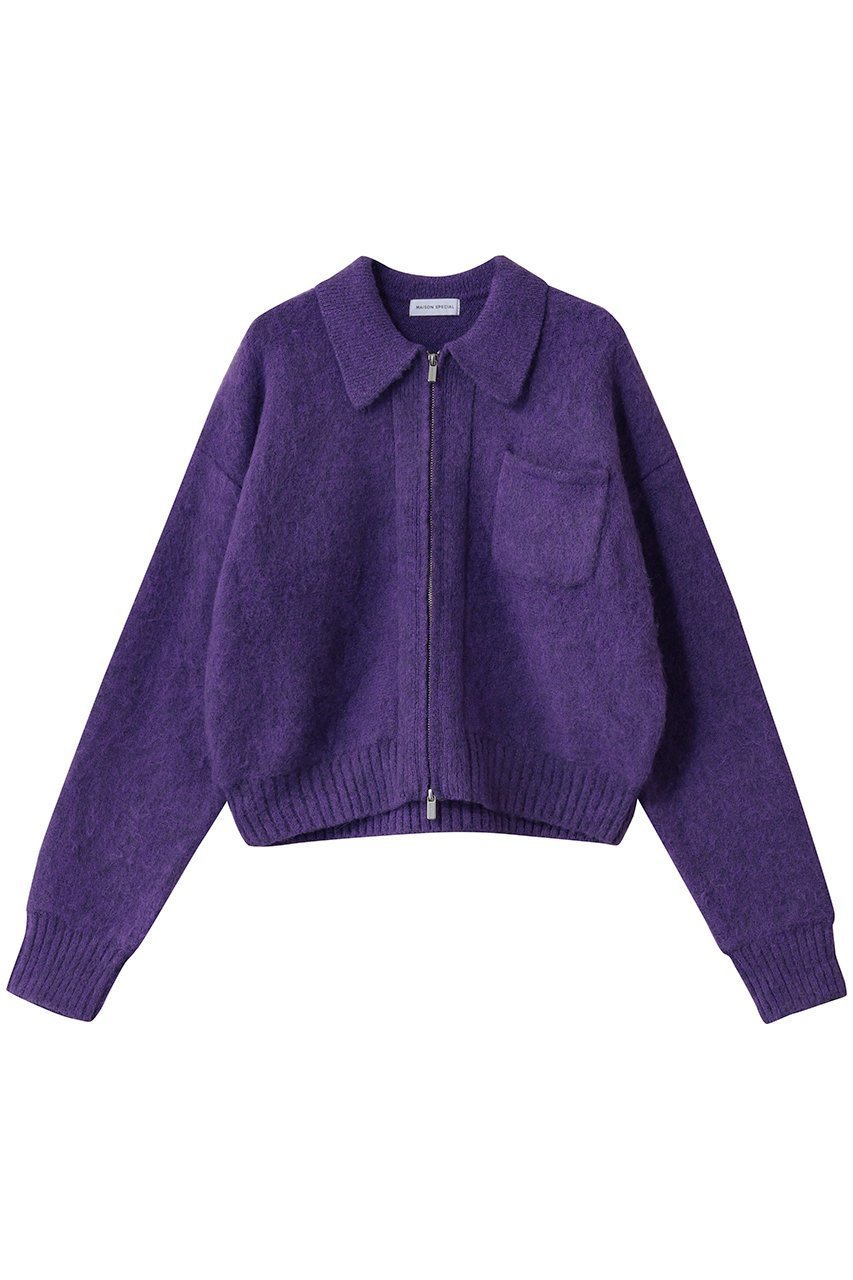 【メゾンスペシャル/MAISON SPECIAL】のSoutien Collar Zip Knit Cardigan/ステンカラージップニットカーデ インテリア・キッズ・メンズ・レディースファッション・服の通販 founy(ファニー) 　ファッション　Fashion　レディースファッション　Fashion for Women　トップス・カットソー　Cut & Sew Tops　ニット　Knit Tops & Sweaters　カーディガン・羽織り　Layered Style Cardigans　カーディガン　Cardigan, Knitwear　クラシック　Classic, Timeless Style　コンパクト　Compact, Small Size　スポーティ　Sporty, Casual Athletic　テクスチャー　Texture, Textured Fabric　ミックス　Mix, Mixed Style　リュクス　Luxury, Elegant, High-End, Chic　PPL(パープル)|ID: prp329100004884025 ipo3291000000036457298