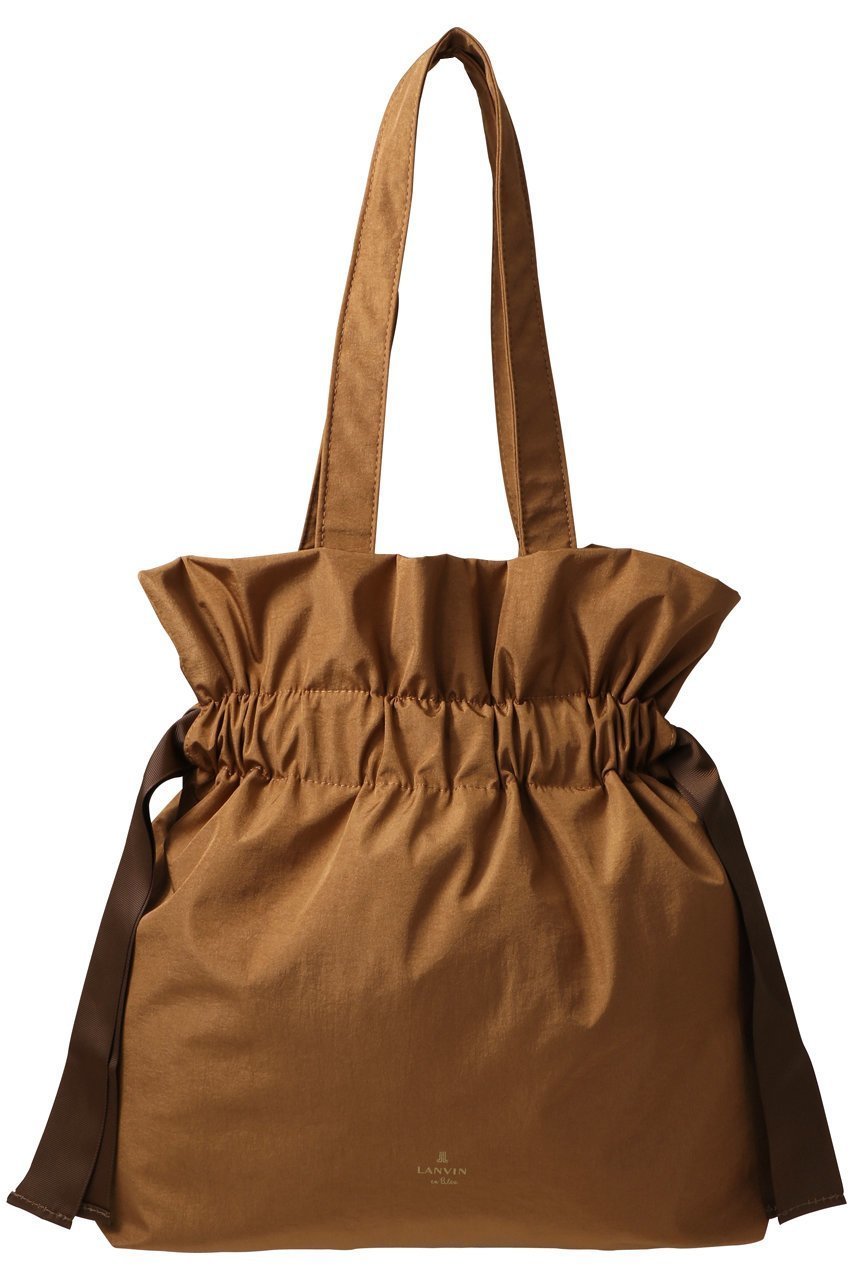 【ランバン オン ブルー/LANVIN en Bleu】のグログランギャザートートバッグ インテリア・キッズ・メンズ・レディースファッション・服の通販 founy(ファニー) 　ファッション　Fashion　レディースファッション　Fashion for Women　バッグ　Bags　おすすめ　Recommended / Our Picks　ワーク　Workwear, Utility Style　巾着　Drawstring Bag, Kinchaku　旅行　Travel　ブラウン|ID: prp329100004884035 ipo3291000000036457392