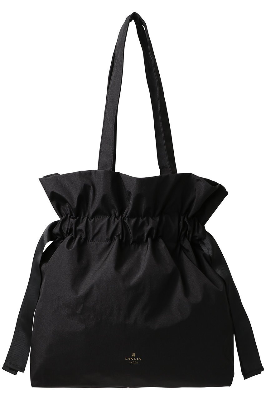 【ランバン オン ブルー/LANVIN en Bleu】のグログランギャザートートバッグ インテリア・キッズ・メンズ・レディースファッション・服の通販 founy(ファニー) 　ファッション　Fashion　レディースファッション　Fashion for Women　バッグ　Bags　おすすめ　Recommended / Our Picks　ワーク　Workwear, Utility Style　巾着　Drawstring Bag, Kinchaku　旅行　Travel　ブラック|ID: prp329100004884035 ipo3291000000036457394