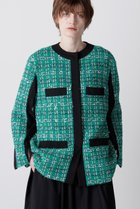 【ヒューエルミュージアム/hueLe Museum】の【hLM】LINTONツイードジャケット 人気、トレンドファッション・服の通販 founy(ファニー) ファッション Fashion レディースファッション Fashion for Women アウター Coat / Outerwear Collection レディースジャケット・軽アウター Jackets エレガント 上品 Elegant クラシカル Classical, Vintage-Inspired ジャケット Jacket, Outerwear ツイード Twill, Twill Weave トレンド Trend, Trending Now モダン Modern, Contemporary thumbnail ライトグリーン|ID: prp329100004884062 ipo3291000000036457618
