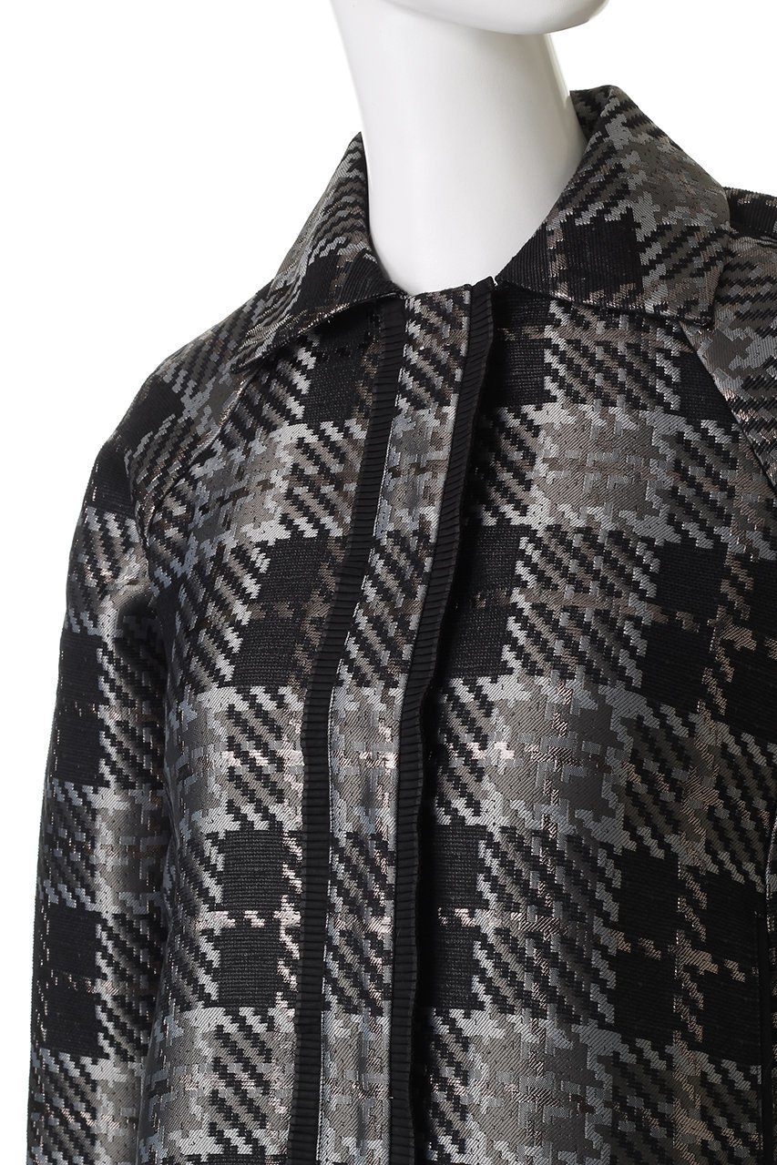 【マリリンムーン/MARILYN MOON】の【SOI-MeME】チェックラメジャガードジャケット 人気、トレンドファッション・服の通販 founy(ファニー) 　ファッション　Fashion　レディースファッション　Fashion for Women　アウター　Coat / Outerwear Collection　レディースジャケット・軽アウター　Jackets　おすすめ　Recommended / Our Picks　コクーン　Cocoon, Cocoon Silhouette　ジャカード／ジャガード　Jacquard, Woven Pattern　ジャケット　Jacket, Outerwear　タフタ　Taffeta, Structured Fabric　チェック　Check, Plaid, Tartan　フリル　Frill, Ruffle　プリーツ　Pleats, Pleated　ボトム　Bottoms, Lower Wear　モダン　Modern, Contemporary　別注　Limited Edition, Custom Order　other-5|ID: prp329100004884065 ipo3291000000036457654