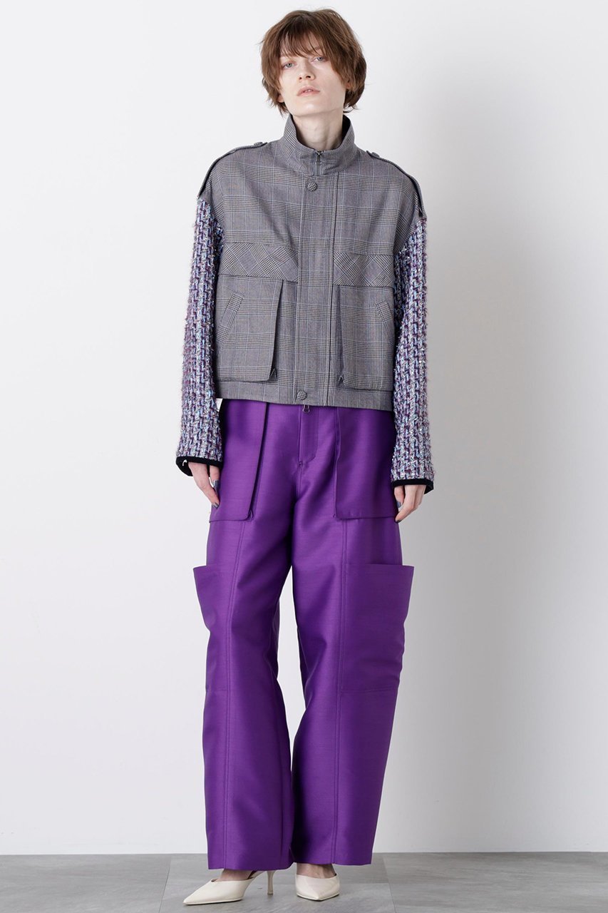 【ヒューエルミュージアム/hueLe Museum】の【STUMBLY】Tweed Sleeve Stand Zip UP JK 大人の最旬トレンドファッション＆コーディネート founy(ファウニー) 　ファッション　Fashion　レディースファッション　Fashion for Women　アウター　Coat / Outerwear Collection　レディースジャケット・軽アウター　Jackets　クラシカル　Classical, Vintage-Inspired　コーデュロイ　Corduroy, Cord Fabric　ジャケット　Jacket, Outerwear　チェック　Check, Plaid, Tartan　ツイード　Twill, Twill Weave　ブルゾン　Blouson, Bomber Jacket　ミリタリー　Military, Army Style　other-2|ID: prp329100004884068 ipo3291000000036457674