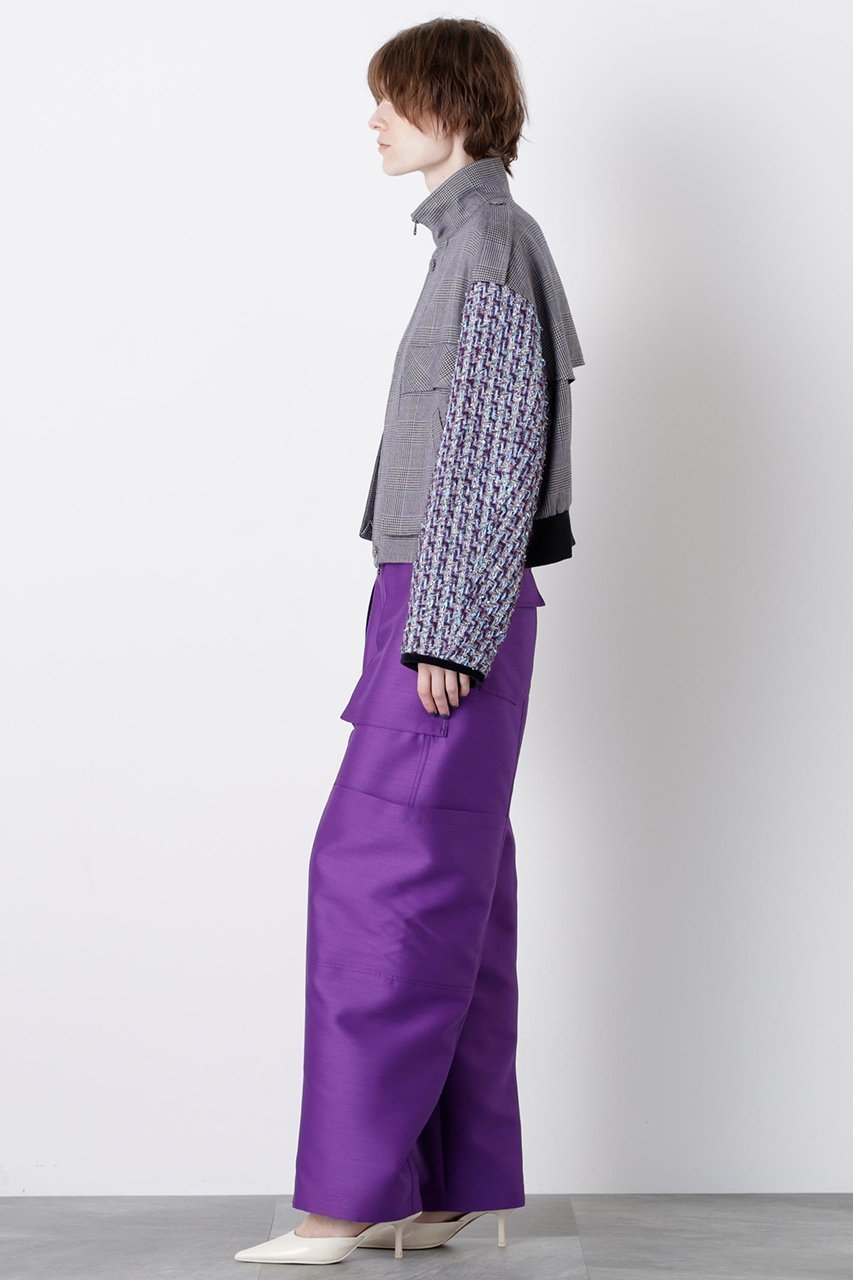 【ヒューエルミュージアム/hueLe Museum】の【STUMBLY】Tweed Sleeve Stand Zip UP JK 大人の最旬トレンドファッション＆コーディネート founy(ファウニー) 　ファッション　Fashion　レディースファッション　Fashion for Women　アウター　Coat / Outerwear Collection　レディースジャケット・軽アウター　Jackets　クラシカル　Classical, Vintage-Inspired　コーデュロイ　Corduroy, Cord Fabric　ジャケット　Jacket, Outerwear　チェック　Check, Plaid, Tartan　ツイード　Twill, Twill Weave　ブルゾン　Blouson, Bomber Jacket　ミリタリー　Military, Army Style　other-3|ID: prp329100004884068 ipo3291000000036457676