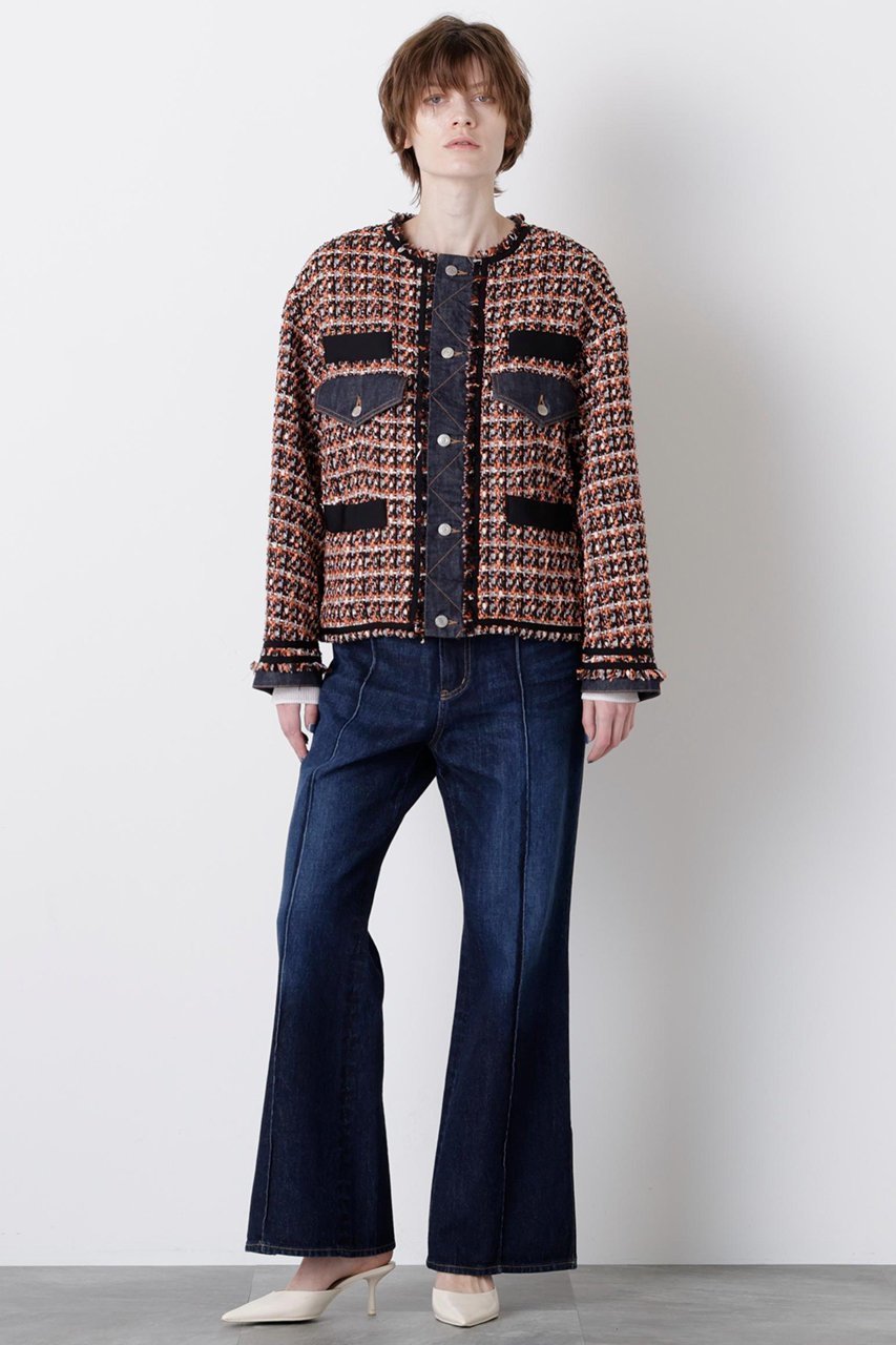 【ヒューエルミュージアム/hueLe Museum】の【STUMBLY】Tweed/Denim Combi JK 人気、トレンドファッション・服の通販 founy(ファニー) 　ファッション　Fashion　レディースファッション　Fashion for Women　アウター　Coat / Outerwear Collection　レディースジャケット・軽アウター　Jackets　エレガント 上品　Elegant　ジャケット　Jacket, Outerwear　ツイード　Twill, Twill Weave　デニム　Denim, Jeans Material　バランス　Balance, Style Balance　ミックス　Mix, Mixed Style　リメイク　Remake, Reconstructed　other-4|ID: prp329100004884073 ipo3291000000036457702
