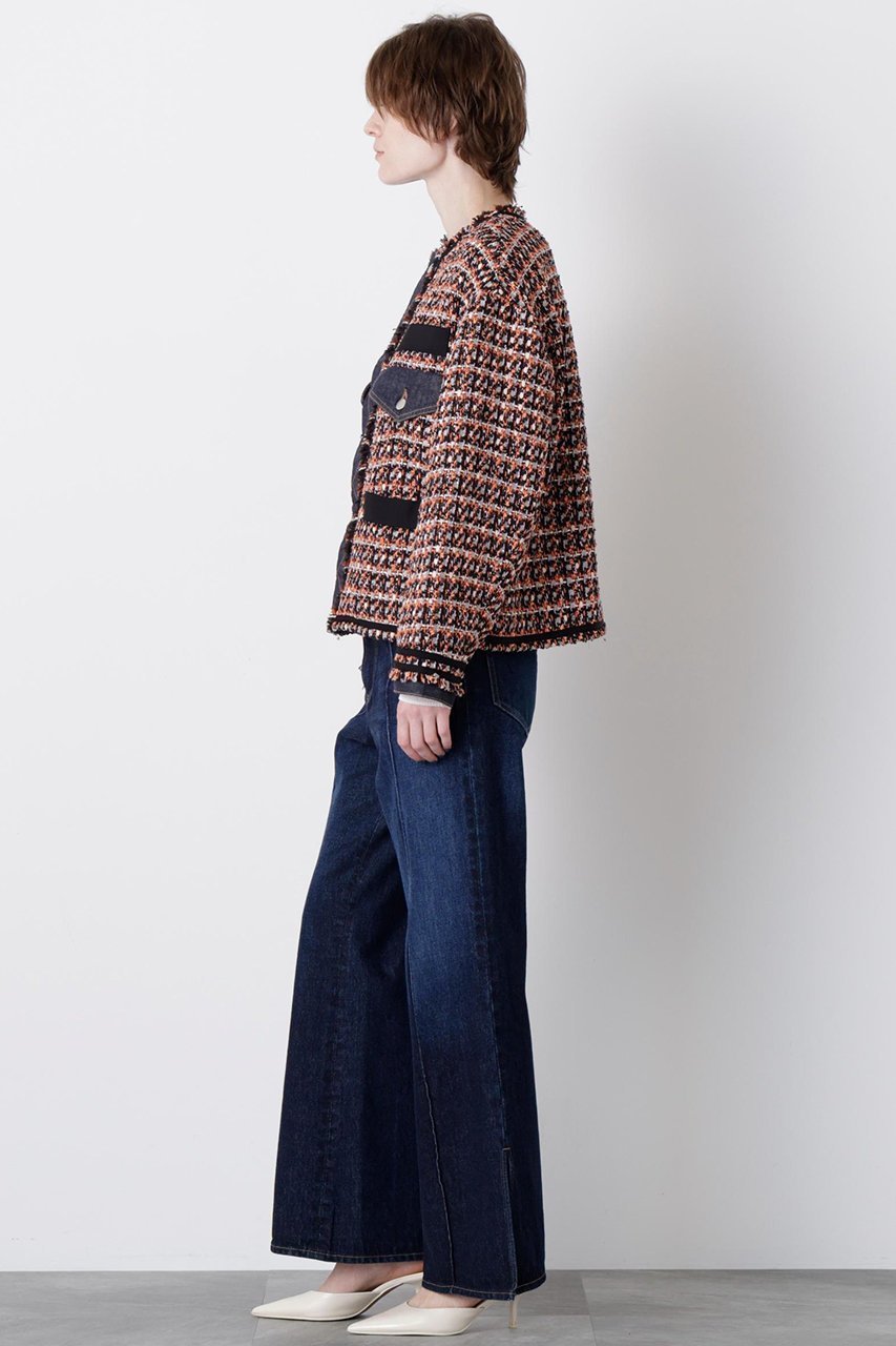 【ヒューエルミュージアム/hueLe Museum】の【STUMBLY】Tweed/Denim Combi JK 人気、トレンドファッション・服の通販 founy(ファニー) 　ファッション　Fashion　レディースファッション　Fashion for Women　アウター　Coat / Outerwear Collection　レディースジャケット・軽アウター　Jackets　エレガント 上品　Elegant　ジャケット　Jacket, Outerwear　ツイード　Twill, Twill Weave　デニム　Denim, Jeans Material　バランス　Balance, Style Balance　ミックス　Mix, Mixed Style　リメイク　Remake, Reconstructed　other-5|ID: prp329100004884073 ipo3291000000036457704