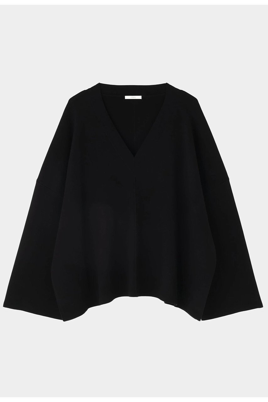 【ル フィル/LE PHIL】のオーバーサイズニットケーププルオーバー インテリア・キッズ・メンズ・レディースファッション・服の通販 founy(ファウニー) 　ファッション　Fashion　レディースファッション　Fashion for Women　トップス・カットソー　Cut & Sew Tops　ニット　Knit Tops & Sweaters　カジュアルプルオーバー・ニットトップス　Pullovers & Knit Tops / Casual Pullovers　インナー　Innerwear　カッティング　Cutting Detail　シンプル　Simple, Minimal　スリット　Slit, Slit Detail　スリーブ　Sleeve, Long Sleeve / Short Sleeve　フォルム　Silhouette, Form　ブラック|ID: prp329100004884078 ipo3291000000036832450