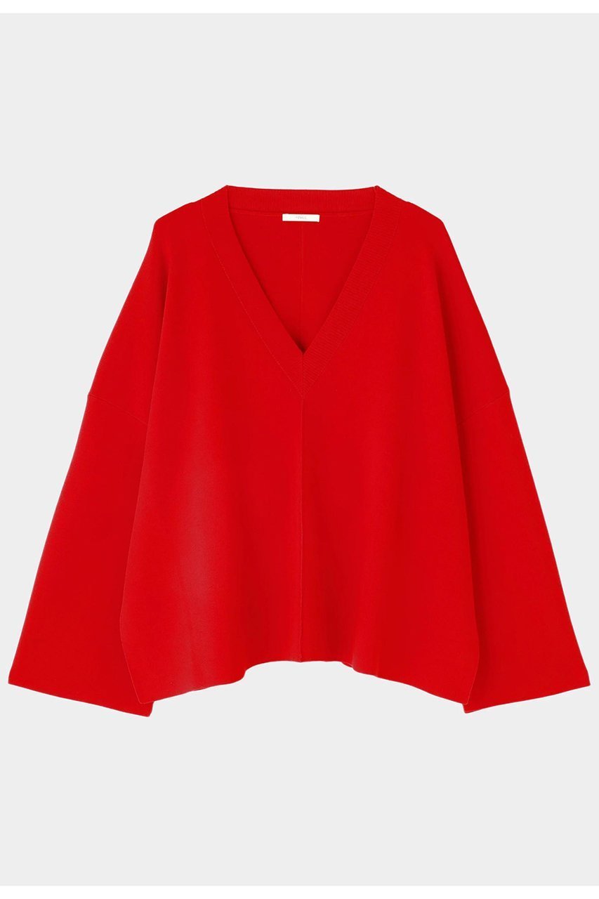 【ル フィル/LE PHIL】のオーバーサイズニットケーププルオーバー インテリア・キッズ・メンズ・レディースファッション・服の通販 founy(ファウニー) 　ファッション　Fashion　レディースファッション　Fashion for Women　トップス・カットソー　Cut & Sew Tops　ニット　Knit Tops & Sweaters　カジュアルプルオーバー・ニットトップス　Pullovers & Knit Tops / Casual Pullovers　インナー　Innerwear　カッティング　Cutting Detail　シンプル　Simple, Minimal　スリット　Slit, Slit Detail　スリーブ　Sleeve, Long Sleeve / Short Sleeve　フォルム　Silhouette, Form　レッド|ID: prp329100004884078 ipo3291000000036832453