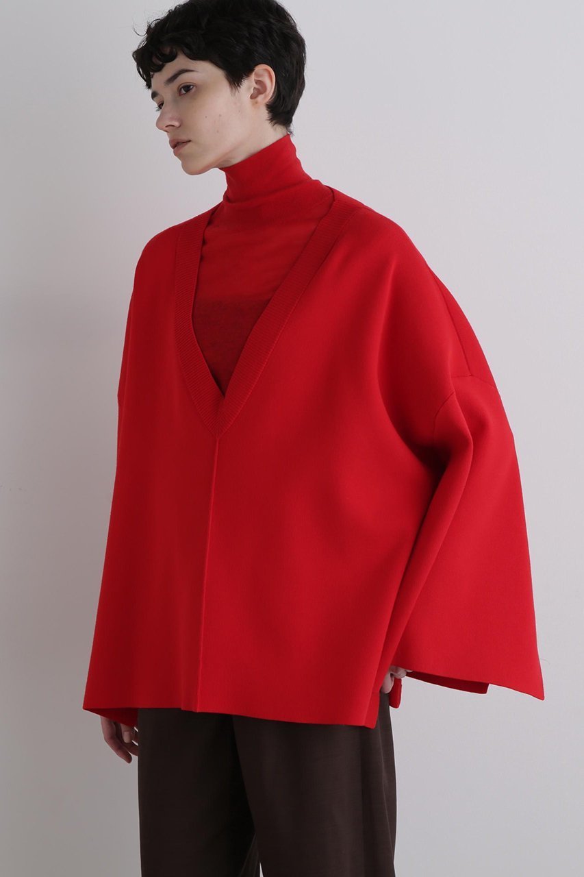 【ル フィル/LE PHIL】のオーバーサイズニットケーププルオーバー 人気、トレンドファッション・服の通販 founy(ファニー) 　ファッション　Fashion　レディースファッション　Fashion for Women　トップス・カットソー　Cut & Sew Tops　ニット　Knit Tops & Sweaters　カジュアルプルオーバー・ニットトップス　Pullovers & Knit Tops / Casual Pullovers　インナー　Innerwear　カッティング　Cutting Detail　シンプル　Simple, Minimal　スリット　Slit, Slit Detail　スリーブ　Sleeve, Long Sleeve / Short Sleeve　フォルム　Silhouette, Form　other-2|ID: prp329100004884079 ipo3291000000036457745