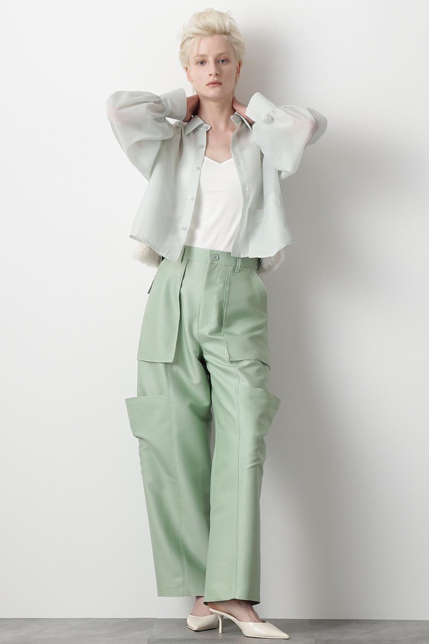 【ヒューエルミュージアム/hueLe Museum】の【STUMBLY】New Baker Cargo Pants インテリア・キッズ・メンズ・レディースファッション・服の通販 founy(ファニー) ファッション Fashion レディースファッション Fashion for Women パンツ Pants & Trousers カーゴパンツ Cargo Pants, Utility Pants シルク Silk, 100% Silk ポケット Pocket, Pocket Detail 定番 Standard, Basic Item ライトグリーン|ID: prp329100004884083 ipo3291000000036457785