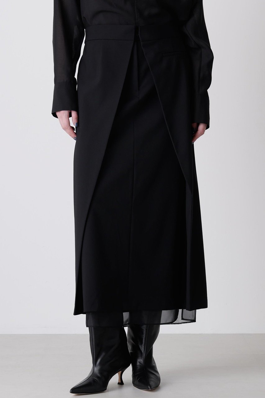 【ヒューエルミュージアム/hueLe Museum】の【hLM】ラップスカート インテリア・キッズ・メンズ・レディースファッション・服の通販 founy(ファニー) ファッション Fashion レディースファッション Fashion for Women スカート Skirts ロングスカート Long Skirts / Maxi & Midi Skirts オーガンジー Organza Fabric ストレッチ Stretch, Stretchy Fabric フロント Front, Front Design ラップ Wrap, Wrap Design ロング Long, Long-Length ブラック|ID: prp329100004884091 ipo3291000000036457857