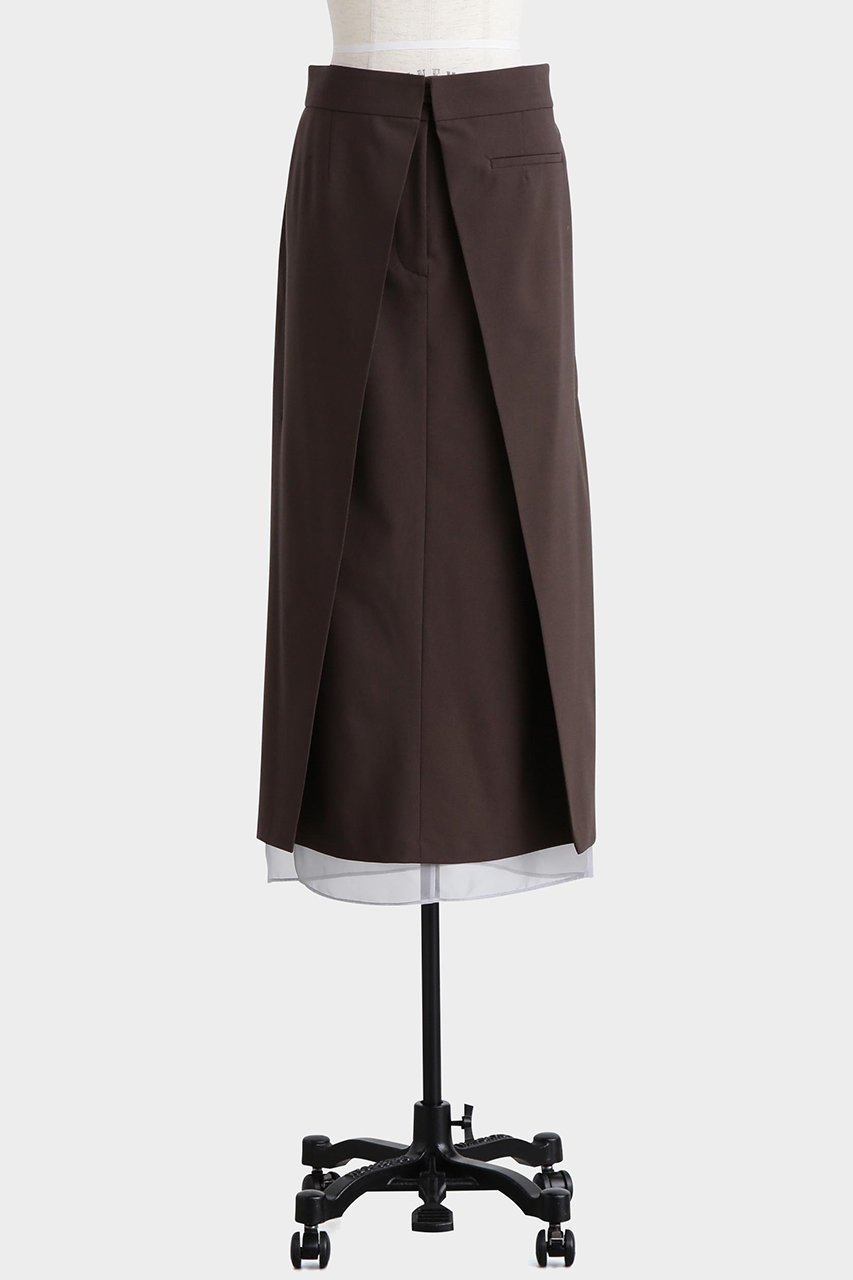 【ヒューエルミュージアム/hueLe Museum】の【hLM】ラップスカート インテリア・キッズ・メンズ・レディースファッション・服の通販 founy(ファニー) ファッション Fashion レディースファッション Fashion for Women スカート Skirts ロングスカート Long Skirts / Maxi & Midi Skirts オーガンジー Organza Fabric ストレッチ Stretch, Stretchy Fabric フロント Front, Front Design ラップ Wrap, Wrap Design ロング Long, Long-Length ブラウン|ID: prp329100004884091 ipo3291000000036457859