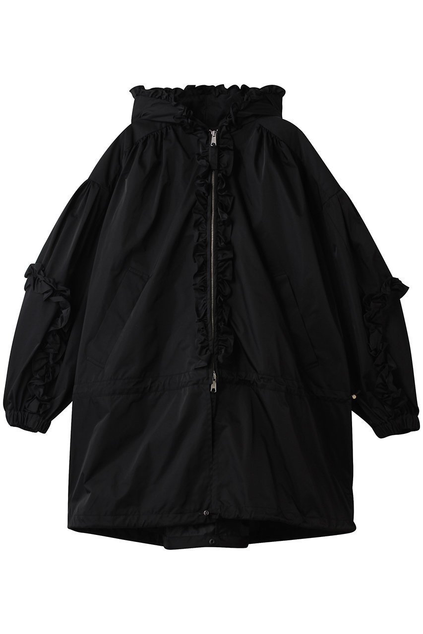 【エンフォルド/ENFOLD】のFRILL BLOUSON ブルゾン インテリア・キッズ・メンズ・レディースファッション・服の通販 founy(ファウニー) 　ファッション　Fashion　レディースファッション　Fashion for Women　アウター　Coat / Outerwear Collection　レディースジャケット・軽アウター　Jackets　ブルゾンジャケット・スポーティアウター　Blouson Jackets　ショート　Short, Short Length　ジャケット　Jacket, Outerwear　ツイル　Twist, Twisted Detail　ドット　Polka Dot, Dot Pattern　バルーン　Balloon, Balloon Silhouette　フリル　Frill, Ruffle　ブルゾン　Blouson, Bomber Jacket　エレガント 上品　Elegant　ブラック|ID: prp329100004884152 ipo3291000000036532900