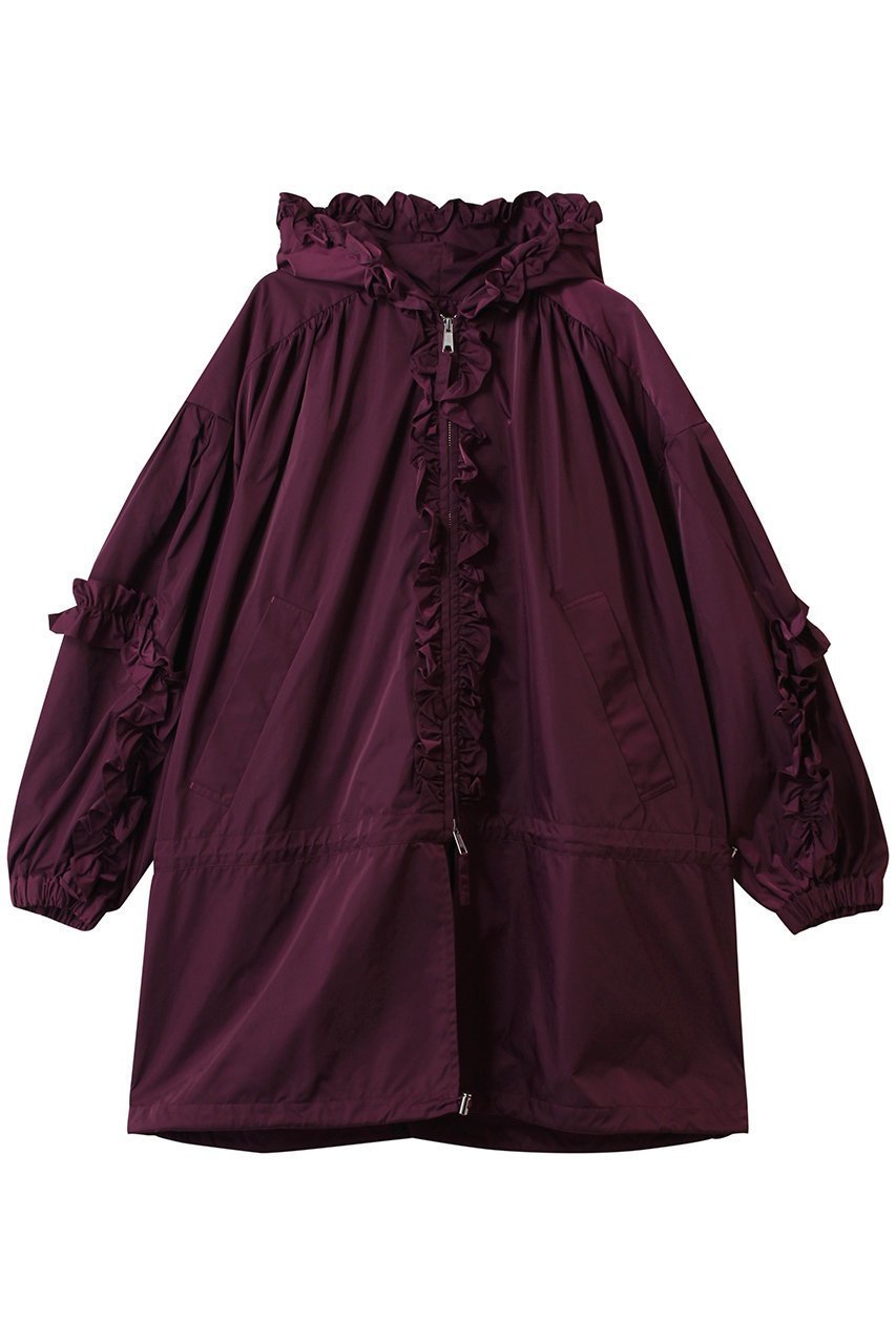 【エンフォルド/ENFOLD】のFRILL BLOUSON ブルゾン インテリア・キッズ・メンズ・レディースファッション・服の通販 founy(ファウニー) 　ファッション　Fashion　レディースファッション　Fashion for Women　アウター　Coat / Outerwear Collection　レディースジャケット・軽アウター　Jackets　ブルゾンジャケット・スポーティアウター　Blouson Jackets　ショート　Short, Short Length　ジャケット　Jacket, Outerwear　ツイル　Twist, Twisted Detail　ドット　Polka Dot, Dot Pattern　バルーン　Balloon, Balloon Silhouette　フリル　Frill, Ruffle　ブルゾン　Blouson, Bomber Jacket　エレガント 上品　Elegant　ボルドー|ID: prp329100004884152 ipo3291000000036532902