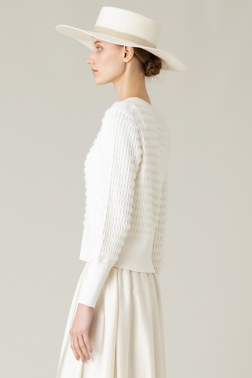 【アルアバイル/allureville】の【LOULOU WILLOUGHBY】フェザーリブボーダーカーディガン 人気、トレンドファッション・服の通販 founy(ファニー) 　ファッション　Fashion　レディースファッション　Fashion for Women　トップス・カットソー　Cut & Sew Tops　ニット　Knit Tops & Sweaters　カーディガン・羽織り　Layered Style Cardigans　カーディガン　Cardigan, Knitwear　フェザーヤーン　Feather Yarn, Fluffy Yarn　フロント　Front, Front Design　ボトム　Bottoms, Lower Wear　ボーダー　Border, Stripe　ワイド　Wide, Wide Fit　other-5|ID: prp329100004884193 ipo3291000000036458571