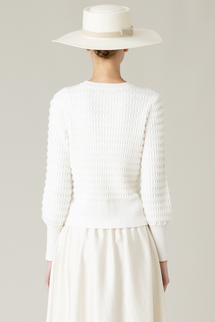 【アルアバイル/allureville】の【LOULOU WILLOUGHBY】フェザーリブボーダーカーディガン 人気、トレンドファッション・服の通販 founy(ファニー) 　ファッション　Fashion　レディースファッション　Fashion for Women　トップス・カットソー　Cut & Sew Tops　ニット　Knit Tops & Sweaters　カーディガン・羽織り　Layered Style Cardigans　カーディガン　Cardigan, Knitwear　フェザーヤーン　Feather Yarn, Fluffy Yarn　フロント　Front, Front Design　ボトム　Bottoms, Lower Wear　ボーダー　Border, Stripe　ワイド　Wide, Wide Fit　other-7|ID: prp329100004884193 ipo3291000000036458573