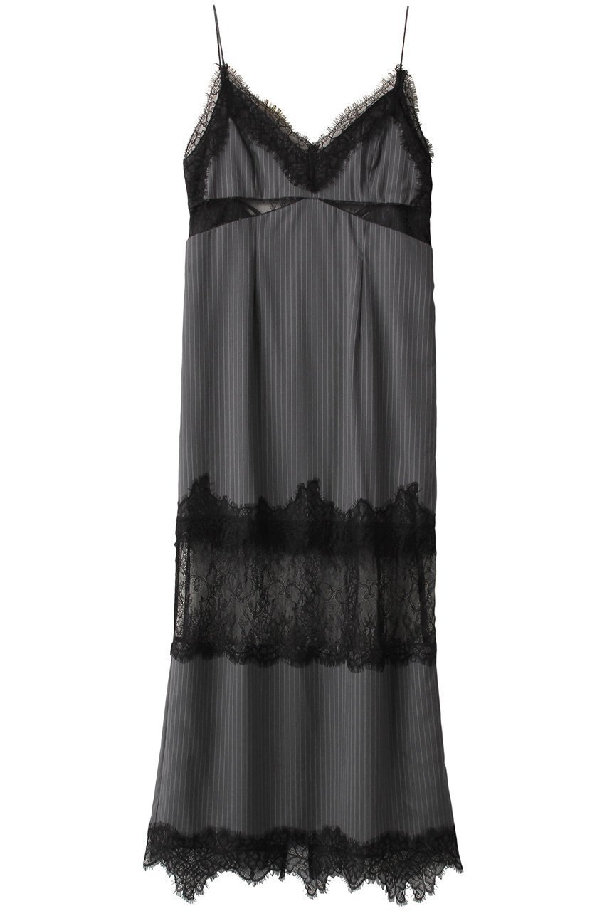 【プランク プロジェクト/PRANK PROJECT】のストライプレースキャミワンピ / Striped Lace Cami Onepiece インテリア・キッズ・メンズ・レディースファッション・服の通販 founy(ファニー) 　ファッション　Fashion　レディースファッション　Fashion for Women　ワンピース　Dresses　キャミソールワンピース　Camisole Dresses　チュニック　Tunic Tops & Dresses　おすすめ　Recommended / Our Picks　ストライプ　Stripe, Striped Pattern　ストレート　Straight, Straight Cut　チュニック　Tunic, Long Top　マニッシュ　Mannish, Boyish　レース　Lace, Lace Fabric　ロング　Long, Long-Length　GRY(グレー)|ID: prp329100004884293 ipo3291000000036459274