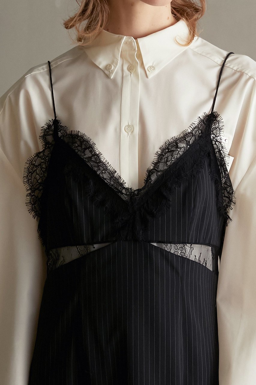 【プランク プロジェクト/PRANK PROJECT】のストライプレースキャミワンピ / Striped Lace Cami Onepiece 人気、トレンドファッション・服の通販 founy(ファニー) 　ファッション　Fashion　レディースファッション　Fashion for Women　ワンピース　Dresses　キャミソールワンピース　Camisole Dresses　チュニック　Tunic Tops & Dresses　おすすめ　Recommended / Our Picks　ストライプ　Stripe, Striped Pattern　ストレート　Straight, Straight Cut　チュニック　Tunic, Long Top　マニッシュ　Mannish, Boyish　レース　Lace, Lace Fabric　ロング　Long, Long-Length　other-7|ID: prp329100004884293 ipo3291000000036459280