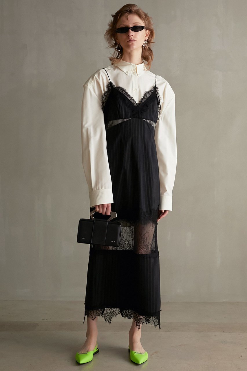 【プランク プロジェクト/PRANK PROJECT】のストライプレースキャミワンピ / Striped Lace Cami Onepiece 人気、トレンドファッション・服の通販 founy(ファニー) 　ファッション　Fashion　レディースファッション　Fashion for Women　ワンピース　Dresses　キャミソールワンピース　Camisole Dresses　チュニック　Tunic Tops & Dresses　おすすめ　Recommended / Our Picks　ストライプ　Stripe, Striped Pattern　ストレート　Straight, Straight Cut　チュニック　Tunic, Long Top　マニッシュ　Mannish, Boyish　レース　Lace, Lace Fabric　ロング　Long, Long-Length　other-8|ID: prp329100004884293 ipo3291000000036459281