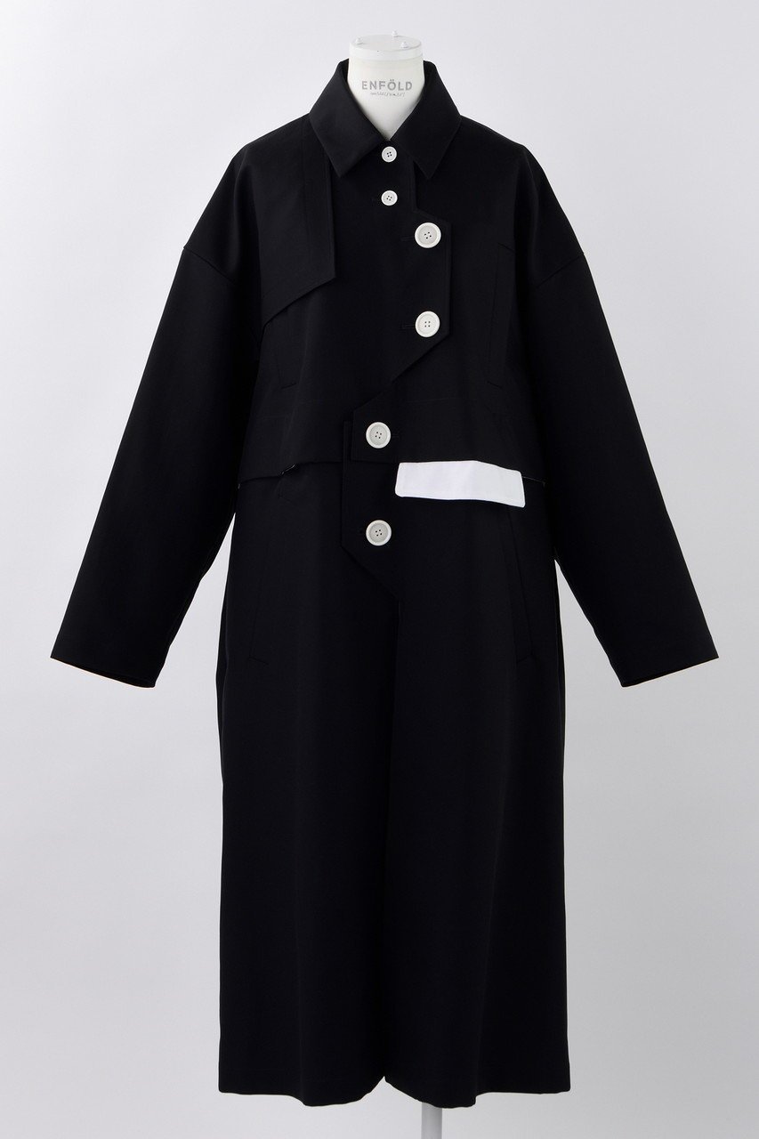 【エンフォルド/ENFOLD】のCOTTON DOUBLE 2way トレンチコート インテリア・キッズ・メンズ・レディースファッション・服の通販 founy(ファウニー) 　ファッション　Fashion　レディースファッション　Fashion for Women　アウター　Coat / Outerwear Collection　コート・ロングコート・ピーコート　Long Coats, Peacoats & More　トレンチコート / 春秋の定番アウター　Trench Coats　おすすめ　Recommended / Our Picks　ショート　Short, Short Length　セットアップ　Set-Up, Coordinated Outfit　トレンチ　Trench, Trench Coat　フロント　Front, Front Design　ロング　Long, Long-Length　ダークネイビー|ID: prp329100004884313 ipo3291000000036796183
