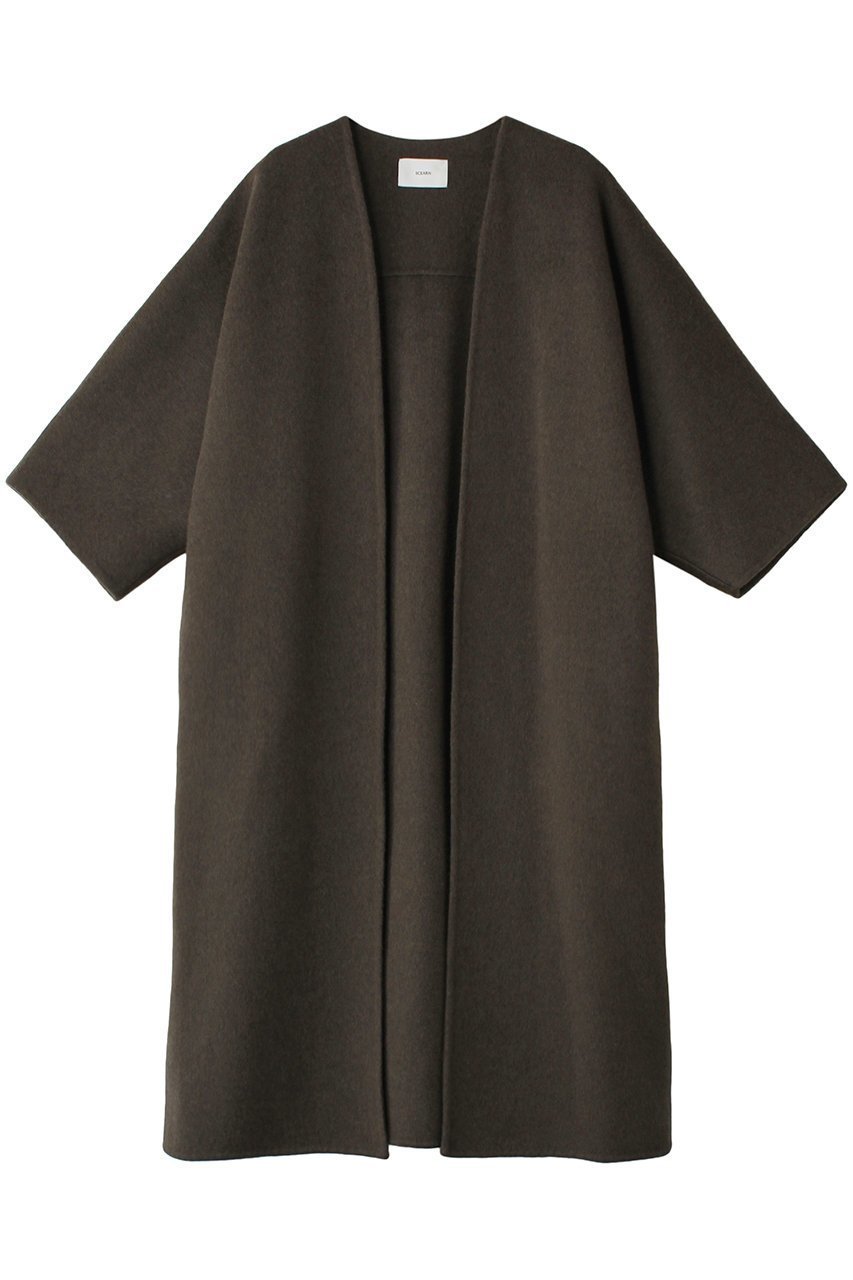 【セアン/SCEARN】のWOOL REVER V Collar Coat/コート インテリア・キッズ・メンズ・レディースファッション・服の通販 founy(ファニー) 　ファッション　Fashion　レディースファッション　Fashion for Women　アウター　Coat / Outerwear Collection　コート・ロングコート・ピーコート　Long Coats, Peacoats & More　おすすめ　Recommended / Our Picks　スリーブ　Sleeve, Long Sleeve / Short Sleeve　セットアップ　Set-Up, Coordinated Outfit　ロング　Long, Long-Length　秋　Autumn　D/khaki|ID: prp329100004884316 ipo3291000000036459582