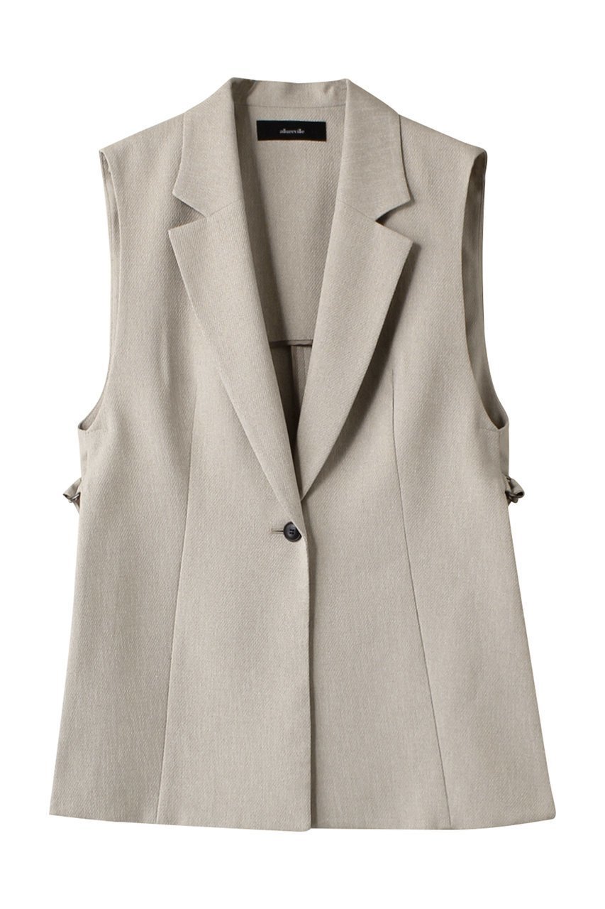 【アルアバイル/allureville】の麻調カルゼサイドオープンジレ インテリア・キッズ・メンズ・レディースファッション・服の通販 founy(ファニー) 　ファッション　Fashion　レディースファッション　Fashion for Women　アウター　Coat / Outerwear Collection　レディースジャケット・軽アウター　Jackets　おすすめ　Recommended / Our Picks　ジャケット　Jacket, Outerwear　スリット　Slit, Slit Detail　ファブリック　Fabric, Textile　ベスト　Vest, Waistcoat　ベージュ|ID: prp329100004884327 ipo3291000000036459679