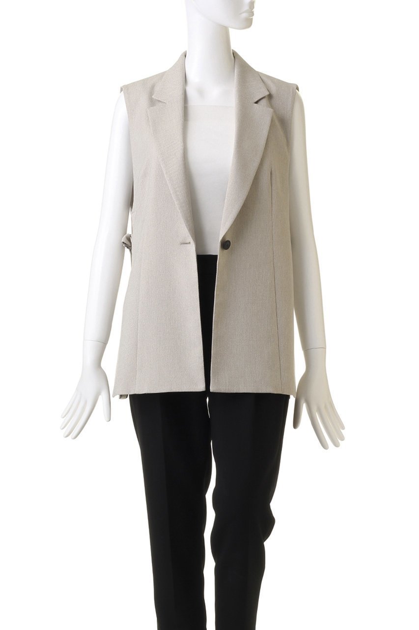 【アルアバイル/allureville】の麻調カルゼサイドオープンジレ 人気、トレンドファッション・服の通販 founy(ファニー) 　ファッション　Fashion　レディースファッション　Fashion for Women　アウター　Coat / Outerwear Collection　レディースジャケット・軽アウター　Jackets　おすすめ　Recommended / Our Picks　ジャケット　Jacket, Outerwear　スリット　Slit, Slit Detail　ファブリック　Fabric, Textile　ベスト　Vest, Waistcoat　other-7|ID: prp329100004884327 ipo3291000000036459685