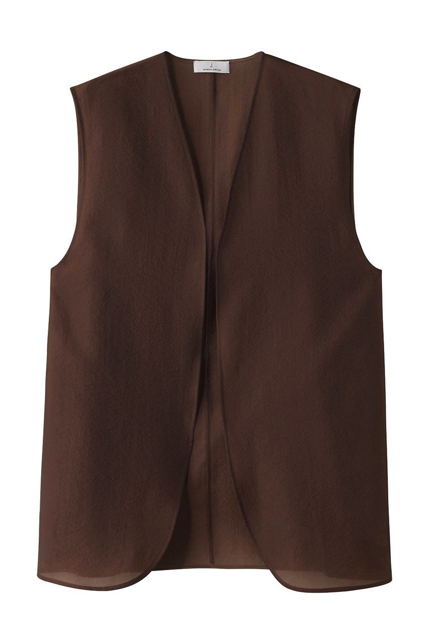 【ジェイドット/j.】のオクタジレ インテリア・キッズ・メンズ・レディースファッション・服の通販 founy(ファウニー) 　ファッション　Fashion　レディースファッション　Fashion for Women　アウター　Coat / Outerwear Collection　レディースジャケット・軽アウター　Jackets　シアー　Sheer, See-Through　ジャケット　Jacket, Outerwear　セットアップ　Set-Up, Coordinated Outfit　ファブリック　Fabric, Textile　フォルム　Silhouette, Form　ベスト　Vest, Waistcoat　再入荷　Restock / Back in Stock　夏　Summer　春　Spring　S/S・春夏　SS, Spring/Summer, Warm Season　ブラウン|ID: prp329100004884328 ipo3291000000036796512