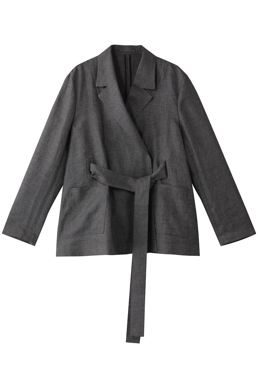 【オブリオ/AUBRIOT】のライトリネン混ジャケット インテリア・キッズ・メンズ・レディースファッション・服の通販 founy(ファウニー) 　ファッション　Fashion　レディースファッション　Fashion for Women　アウター　Coat / Outerwear Collection　レディースジャケット・軽アウター　Jackets　イタリア　Italy　クラシック　Classic, Timeless Style　コンパクト　Compact, Small Size　シャンブレー　Chambray, Denim-Like Fabric　シルク　Silk, 100% Silk　ジャケット　Jacket, Outerwear　テーラード　Tailored, Tailored Fit　フィット　Fit, Slim Fit　フェミニン　Feminine, Girly　フォルム　Silhouette, Form　フレア　Flare, Flared　ラグジュアリー　Luxury, Elegant　リネン　Linen, Linen Fabric　リラックス　Relax, Relaxed Fit　チャコールグレー|ID: prp329100004884335 ipo3291000000036459751