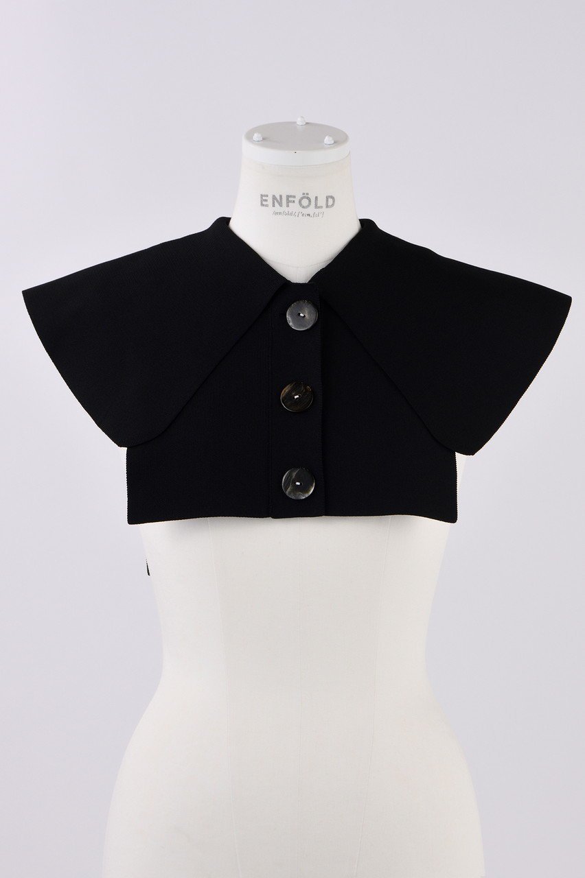 【エンフォルド/ENFOLD】のニットカラーパーツ インテリア・キッズ・メンズ・レディースファッション・服の通販 founy(ファウニー) 　ファッション　Fashion　レディースファッション　Fashion for Women　アウター　Coat / Outerwear Collection　レディースジャケット・軽アウター　Jackets　ジャケット　Jacket, Outerwear　ネックレス　Necklace, Pendant Necklace　ベスト　Vest, Waistcoat　洗える　Machine Washable　ブラック|ID: prp329100004884386 ipo3291000000036797464