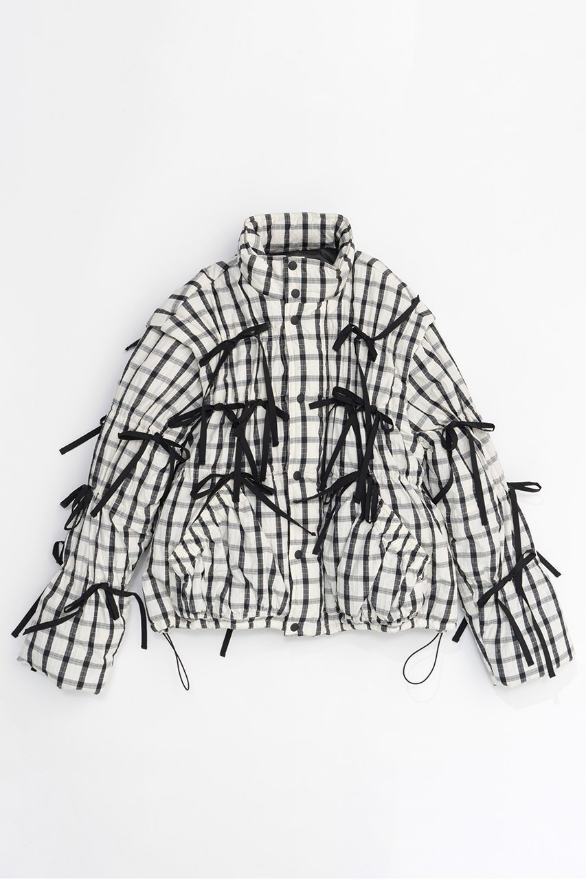 【メゾンスペシャル/MAISON SPECIAL】の2way Checkered Ribbon Puffer Jacket/2WAYチェックリボンパッファージャケット 人気、トレンドファッション・服の通販 founy(ファニー) 　ファッション　Fashion　レディースファッション　Fashion for Women　アウター　Coat / Outerwear Collection　レディースジャケット・軽アウター　Jackets　秋　Autumn　ジャケット　Jacket, Outerwear　タフタ　Taffeta, Structured Fabric　チェック　Check, Plaid, Tartan　トレンド　Trend, Trending Now　ベスト　Vest, Waistcoat　ボトム　Bottoms, Lower Wear　防寒　Cold Protection, Winter-Ready　無地　Plain, Solid Color　リボン　Ribbon, Bow　おすすめ　Recommended / Our Picks　 other-1|ID: prp329100004884391 ipo3291000000036460236
