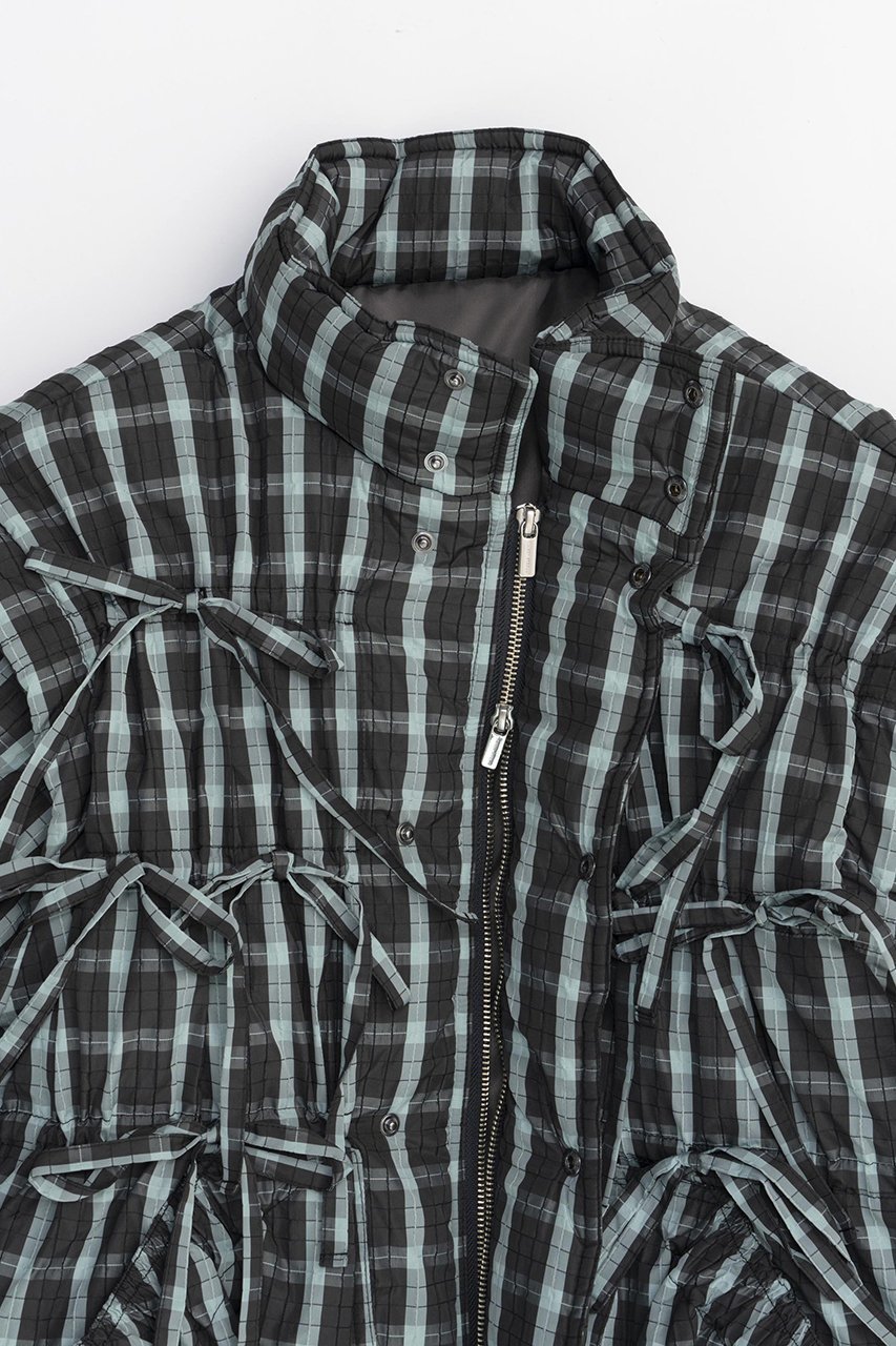 【メゾンスペシャル/MAISON SPECIAL】の2way Checkered Ribbon Puffer Jacket/2WAYチェックリボンパッファージャケット 人気、トレンドファッション・服の通販 founy(ファニー) 　ファッション　Fashion　レディースファッション　Fashion for Women　アウター　Coat / Outerwear Collection　レディースジャケット・軽アウター　Jackets　秋　Autumn　ジャケット　Jacket, Outerwear　タフタ　Taffeta, Structured Fabric　チェック　Check, Plaid, Tartan　トレンド　Trend, Trending Now　ベスト　Vest, Waistcoat　ボトム　Bottoms, Lower Wear　防寒　Cold Protection, Winter-Ready　無地　Plain, Solid Color　リボン　Ribbon, Bow　おすすめ　Recommended / Our Picks　other-5|ID: prp329100004884391 ipo3291000000036460242
