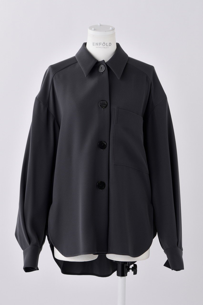 【エンフォルド/ENFOLD】のPEツイル サークルSH JK/ジャケット インテリア・キッズ・メンズ・レディースファッション・服の通販 founy(ファニー) 　ファッション　Fashion　レディースファッション　Fashion for Women　アウター　Coat / Outerwear Collection　レディースジャケット・軽アウター　Jackets　おすすめ　Recommended / Our Picks　サークル　Circle, Round Design　ジャケット　Jacket, Outerwear　タートルネック　Turtleneck, High Neck　ツイル　Twist, Twisted Detail　ドレープ　Drape, Draping Fabric　パターン　Pattern, Design Print　ベーシック　Basic, Essential　定番　Standard, Basic Item　ダークグレー|ID: prp329100004884393 ipo3291000000036460254