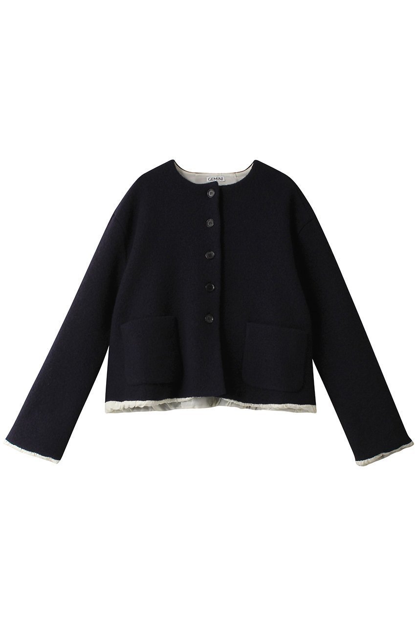 【ウィムガゼット/Whim Gazette】の【GEMINI】ニットジャケット インテリア・キッズ・メンズ・レディースファッション・服の通販 founy(ファニー) 　ファッション　Fashion　レディースファッション　Fashion for Women　アウター　Coat / Outerwear Collection　レディースジャケット・軽アウター　Jackets　カーディガン　Cardigan, Knitwear　クラシカル　Classical, Vintage-Inspired　シンプル　Simple, Minimal　ジャケット　Jacket, Outerwear　エレガント 上品　Elegant　冬　Winter / This Winter　ネイビー|ID: prp329100004884394 ipo3291000000036460259