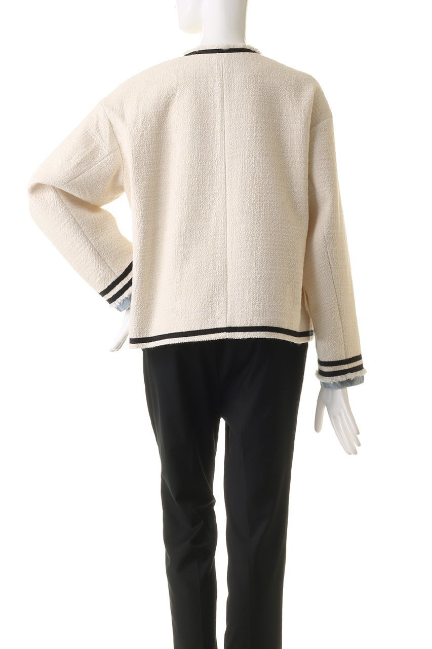 【ヒューエルミュージアム/hueLe Museum】の【STUMBLY】ツイードデニムコンビジャケット 人気、トレンドファッション・服の通販 founy(ファニー) ファッション Fashion レディースファッション Fashion for Women アウター Coat / Outerwear Collection レディースジャケット・軽アウター Jackets ショート Short, Short Length ジャケット Jacket, Outerwear ツイード Twill, Twill Weave デニム Denim, Jeans Material ドッキング Docking, Mixed Material バランス Balance, Style Balance フリンジ Fringe, Tassel ベーシック Basic, Essential ワイド Wide, Wide Fit エレガント 上品 Elegant other-4|ID: prp329100004884396 ipo3291000000036460281