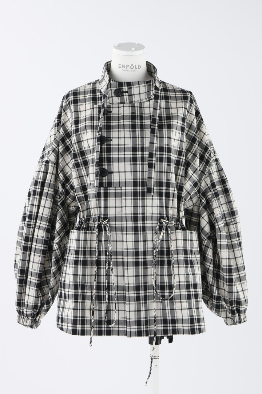 【エンフォルド/ENFOLD】のクラシカルチェック 2way ショートブルゾン 人気、トレンドファッション・服の通販 founy(ファニー) 　ファッション　Fashion　レディースファッション　Fashion for Women　アウター　Coat / Outerwear Collection　レディースジャケット・軽アウター　Jackets　ブルゾンジャケット・スポーティアウター　Blouson Jackets　エレガント 上品　Elegant　クラシカル　Classical, Vintage-Inspired　ショート　Short, Short Length　ジャケット　Jacket, Outerwear　スピンドル　Spindle, Drawcord　チェック　Check, Plaid, Tartan　フロント　Front, Front Design　ブルゾン　Blouson, Bomber Jacket　ロング　Long, Long-Length　夏　Summer　春　Spring　洗える　Machine Washable　 other-1|ID: prp329100004884401 ipo3291000000036460320