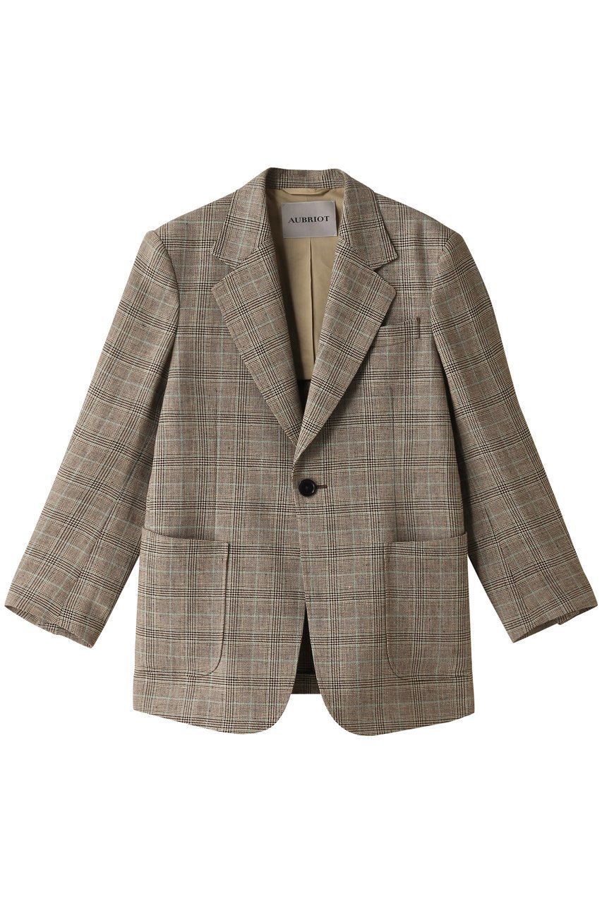 【オブリオ/AUBRIOT】のリッチェリグレンチェックリネン テーラードジャケット インテリア・キッズ・メンズ・レディースファッション・服の通販 founy(ファニー) 　ファッション　Fashion　レディースファッション　Fashion for Women　アウター　Coat / Outerwear Collection　レディースジャケット・軽アウター　Jackets　テーラードジャケット / 通勤・きれいめスタイル　Tailored Jackets & Blazers　クラシック　Classic, Timeless Style　ジャケット　Jacket, Outerwear　スタイリッシュ　Stylish, Fashionable　チェック　Check, Plaid, Tartan　リネン　Linen, Linen Fabric　夏　Summer　春　Spring　S/S・春夏　SS, Spring/Summer, Warm Season　ライトベージュ|ID: prp329100004884406 ipo3291000000036460357